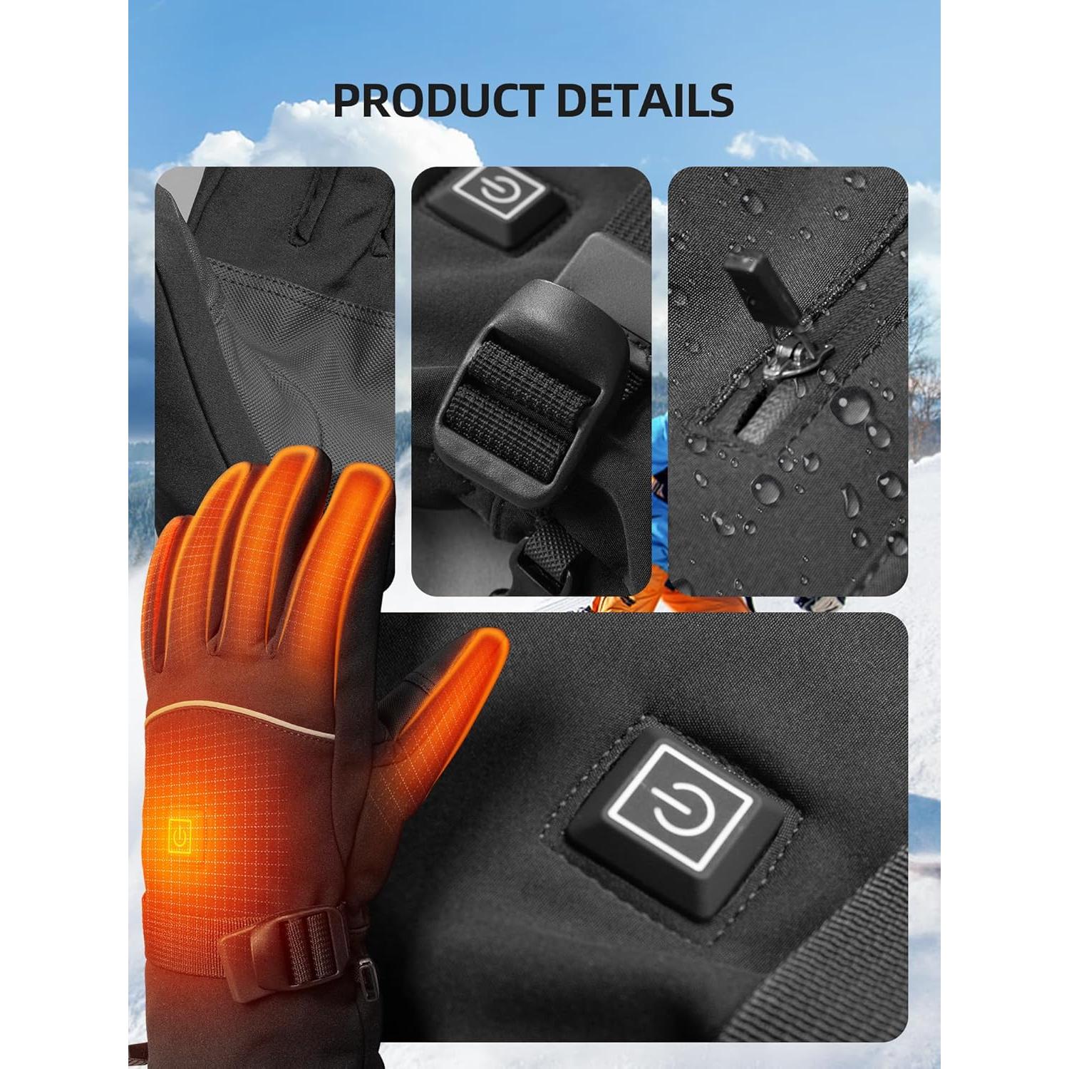 Guantes Calentados Eléctricos Recargables XL Hombre Invierno