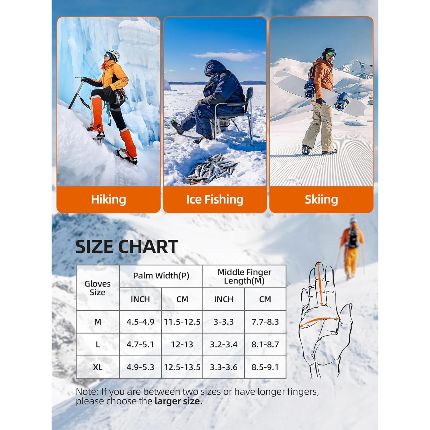 Guantes Calentados Eléctricos Recargables XL Hombre Invierno