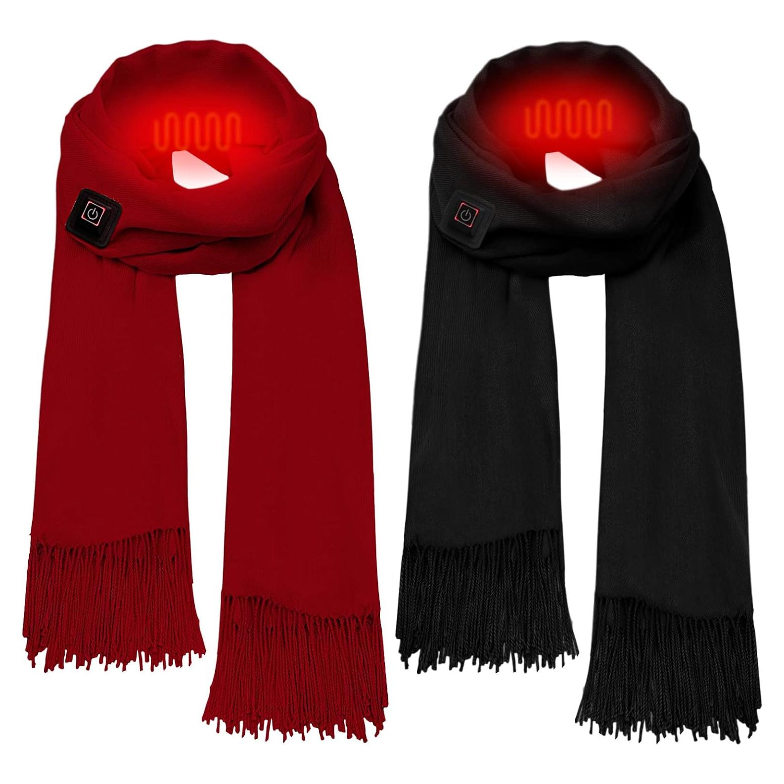 2 Bufandas Calentadas USB para Invierno - Lana Sintética