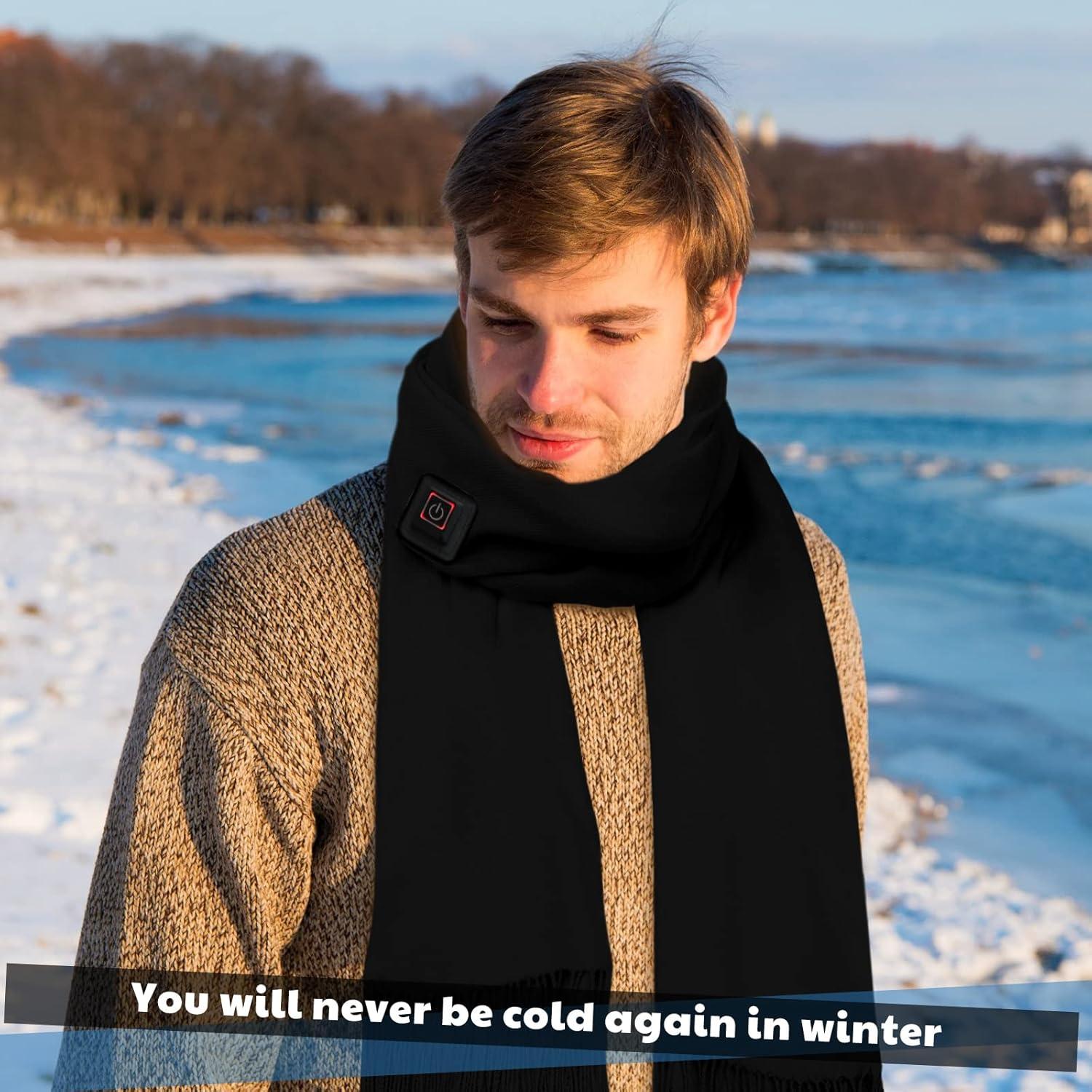 2 Bufandas Calentadas USB para Invierno - Lana Sintética