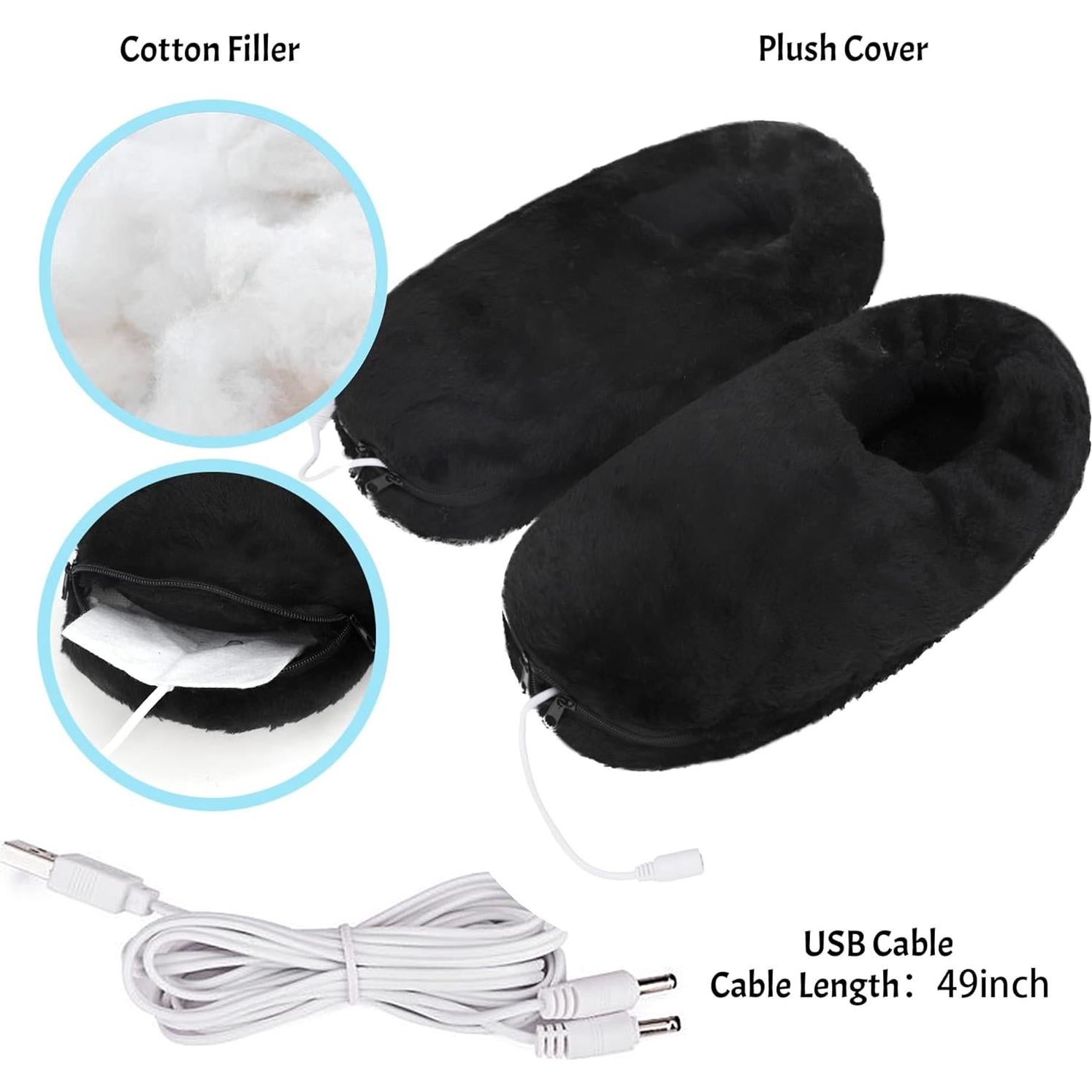 Zapatillas calefaccionadas PURFUN para invierno, antideslizantes