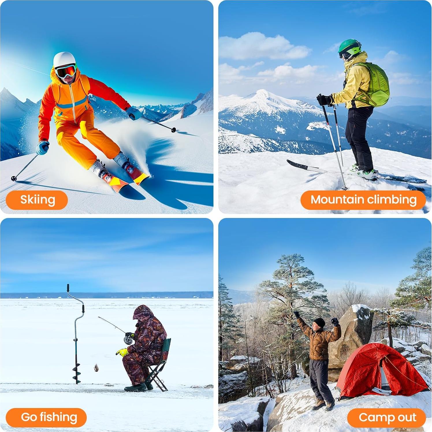 Heated Socks for Men Women,7.4V 3000mAh Rechargeable Heated Socks with APP Control Washable Electric Heating Socks Feet Warmer for Winter Outdoor Sports Hunting Skiing Camping (Orange Black-S)