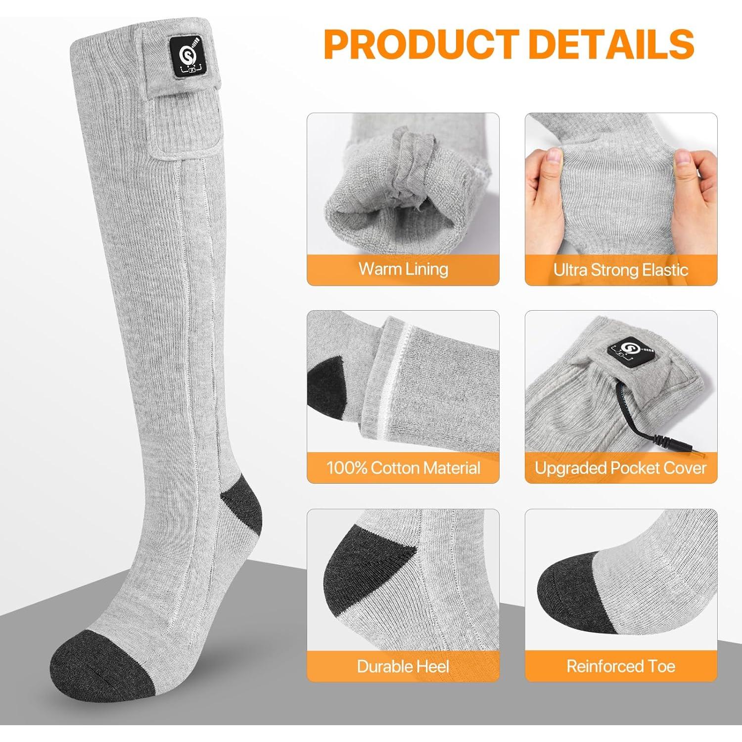 Calcetines Calentados SNOW DEER Unisex Talla XL Negro