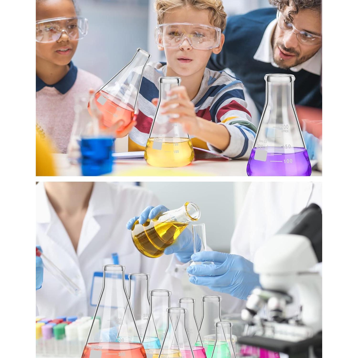 Juego de 9 frascos de Erlenmeyer Fabbay 50ml a 500ml