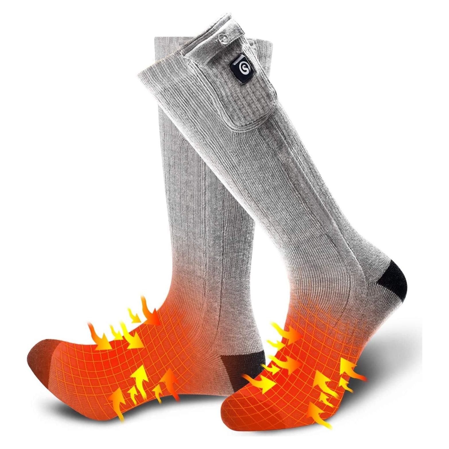 Calcetines Calentados Day Wolf Unisex 7.4V Recargables Gris M