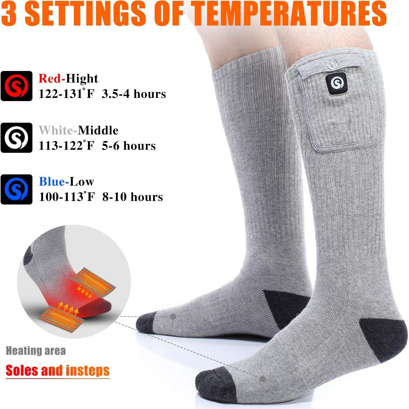 Calcetines Calentados Day Wolf Unisex 7.4V Recargables Gris M