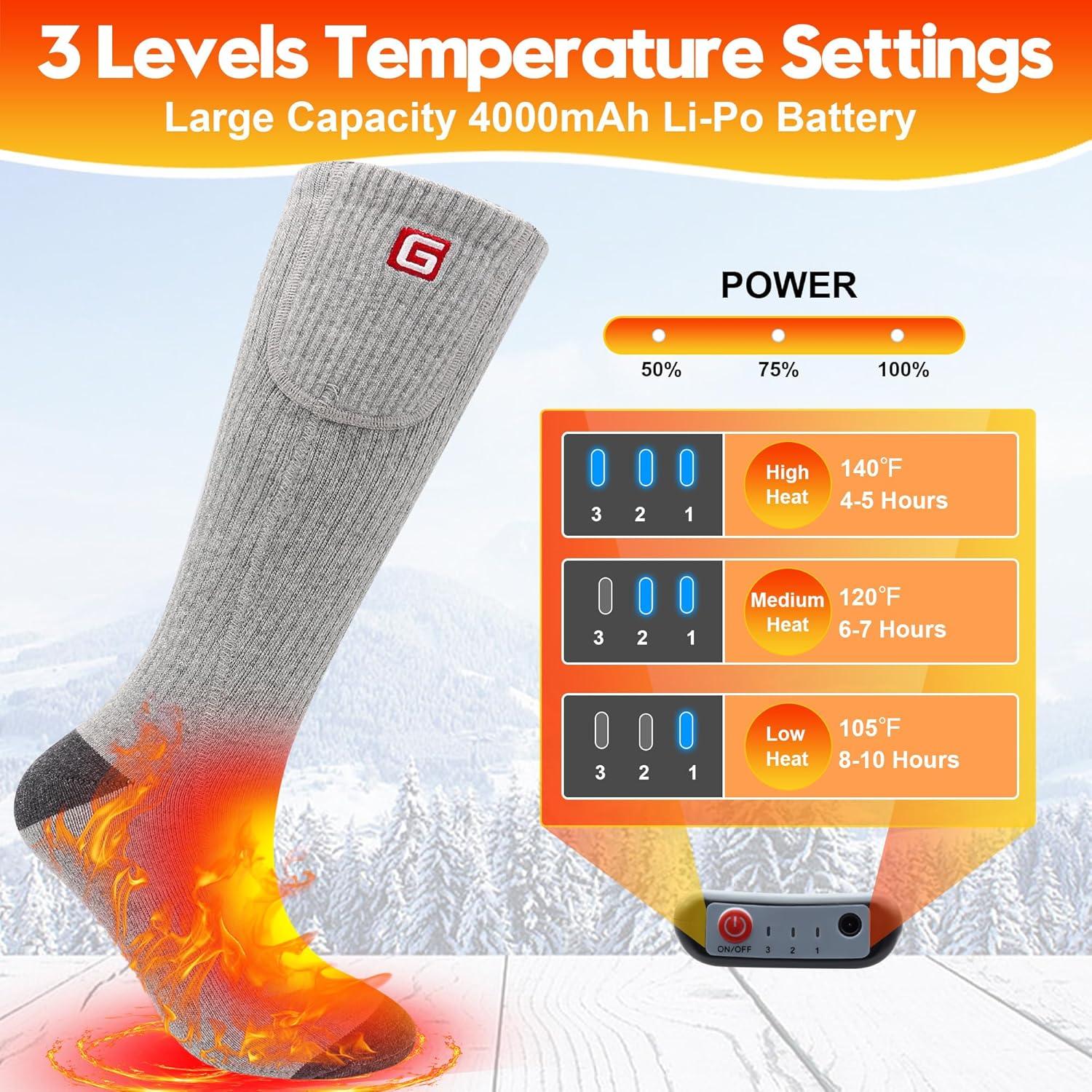 Calcetines Calentados SVPRO Unisex Recargables 3 Niveles