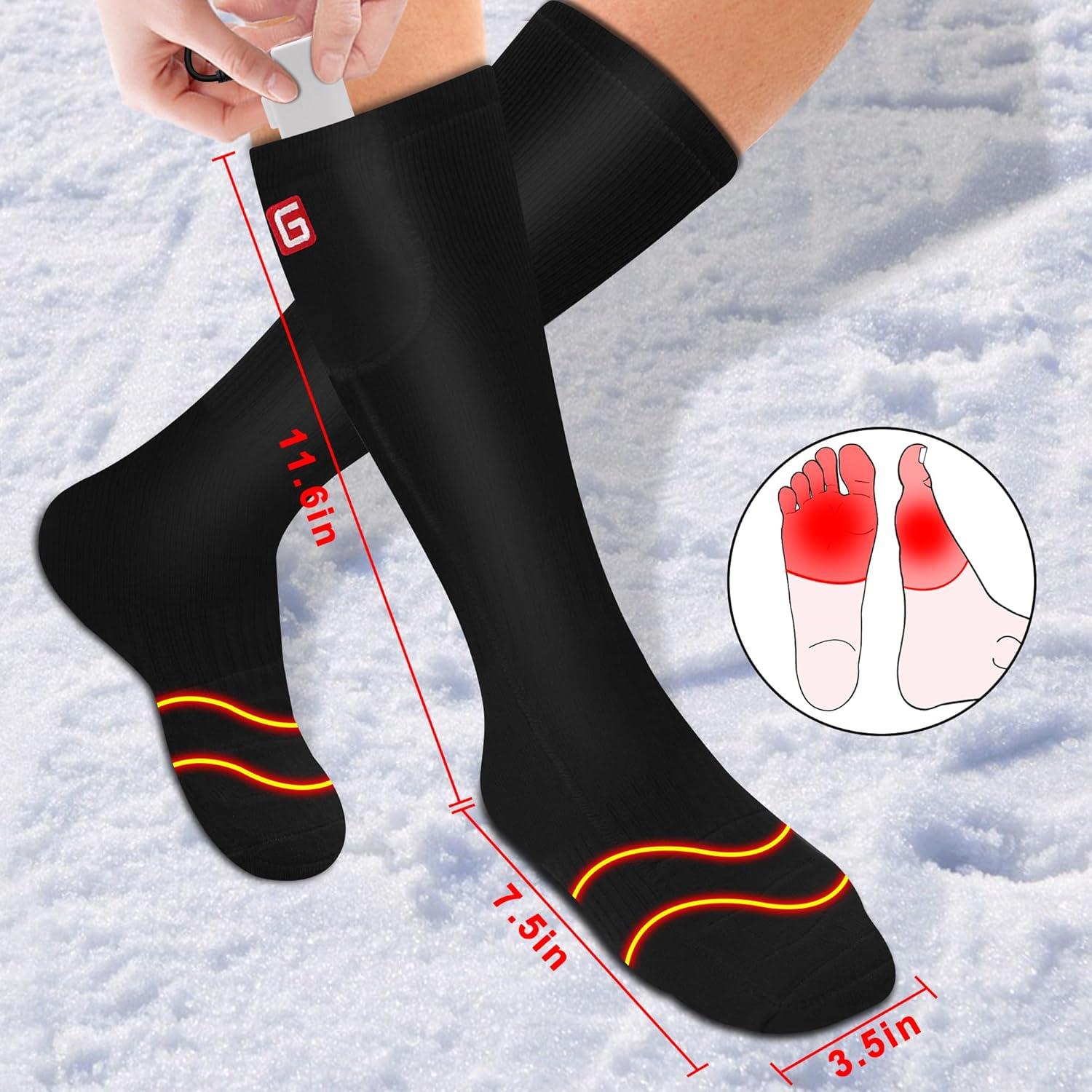Calcetines Calentados QILOVE 3.7V Recargables para Invierno