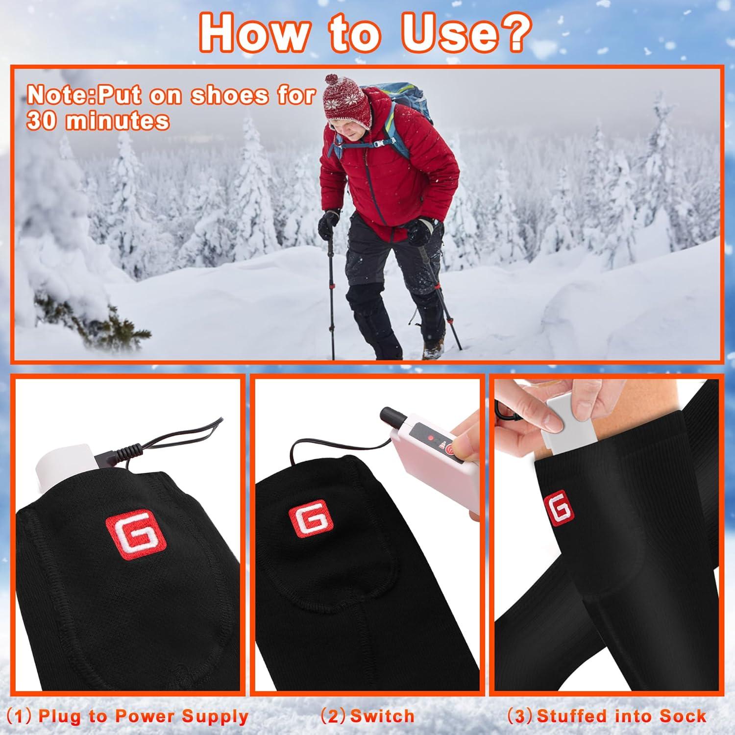 Calcetines Calentados QILOVE 3.7V Recargables para Invierno