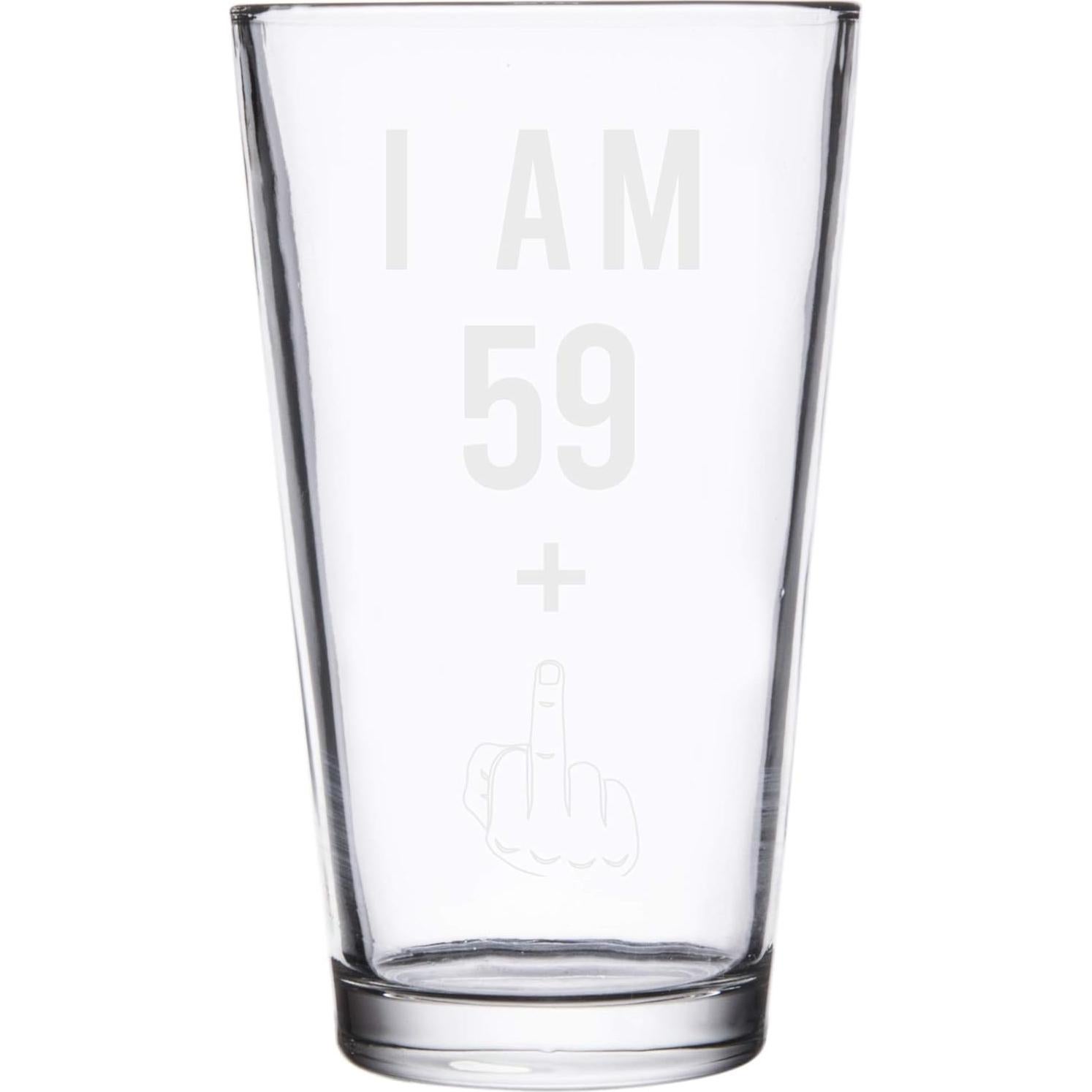 Vaso de Cerveza Gelid 16 oz 59 + Un Dedo Medio Cumpleaños 60