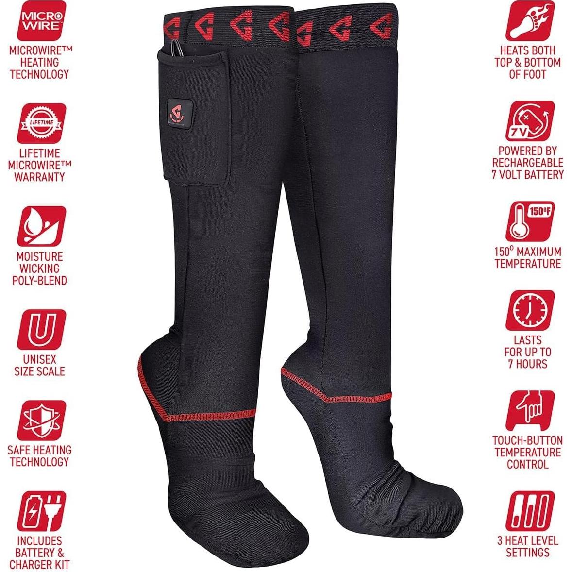 Calcetines Calentados Gerbing 7V Unisex Recargables 34cm