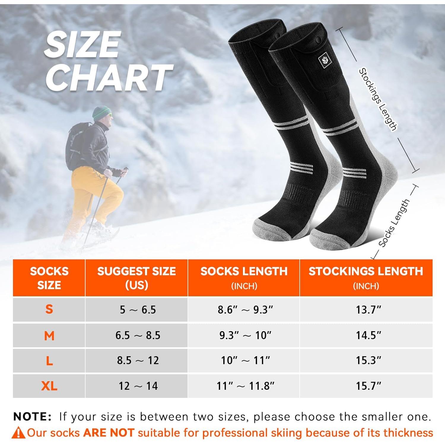 Calcetines Eléctricos Calentados WASOTO 9V Recargables S