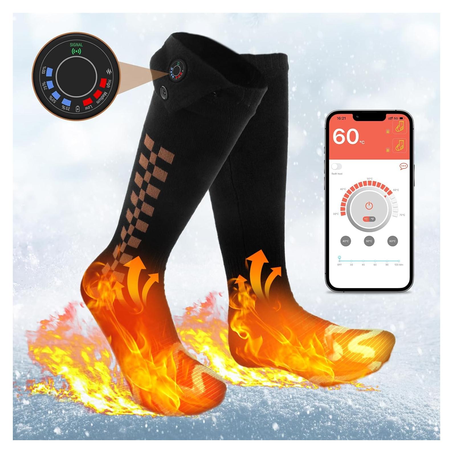 Calcetines Calentados Eléctricos Tiptop Home 5000mAh APP Control