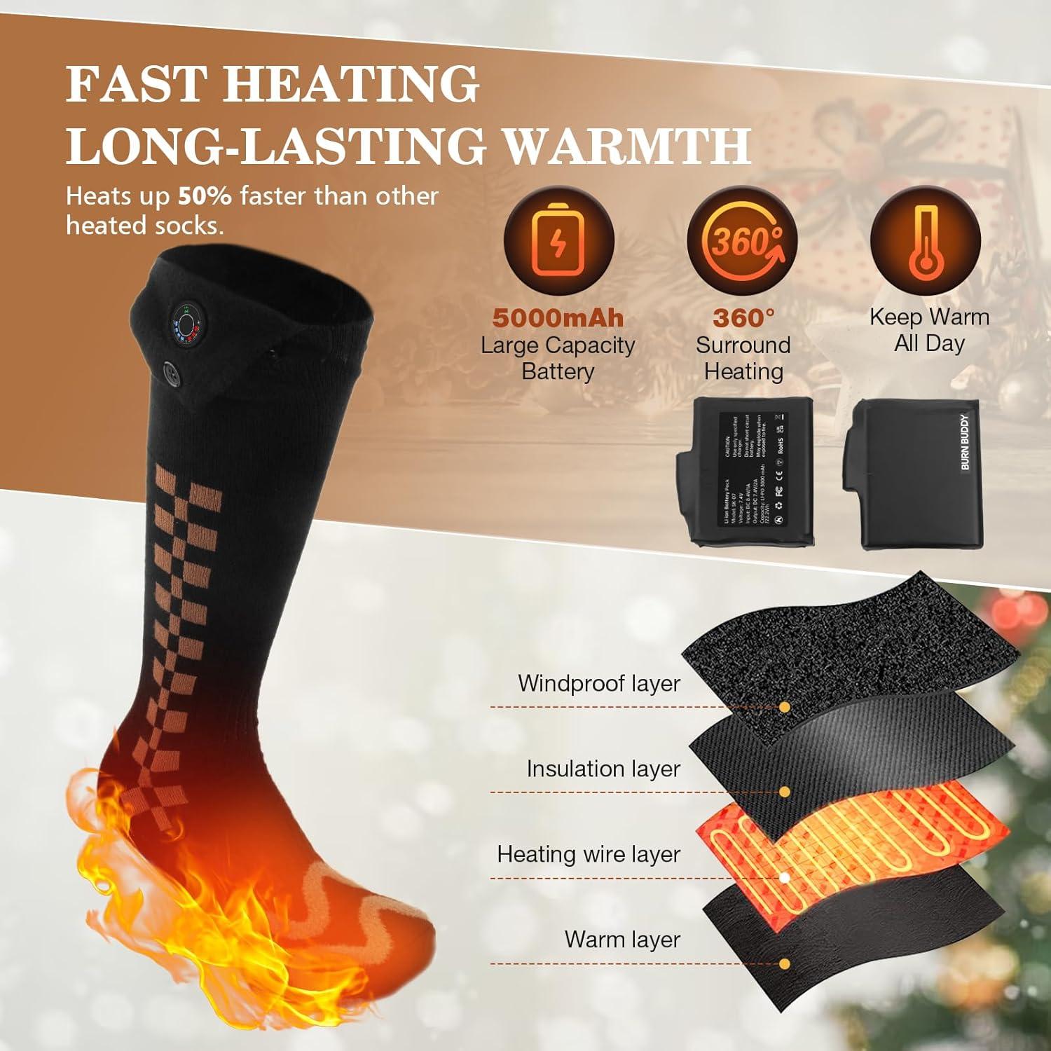 Calcetines Calentados Eléctricos Tiptop Home 5000mAh APP Control