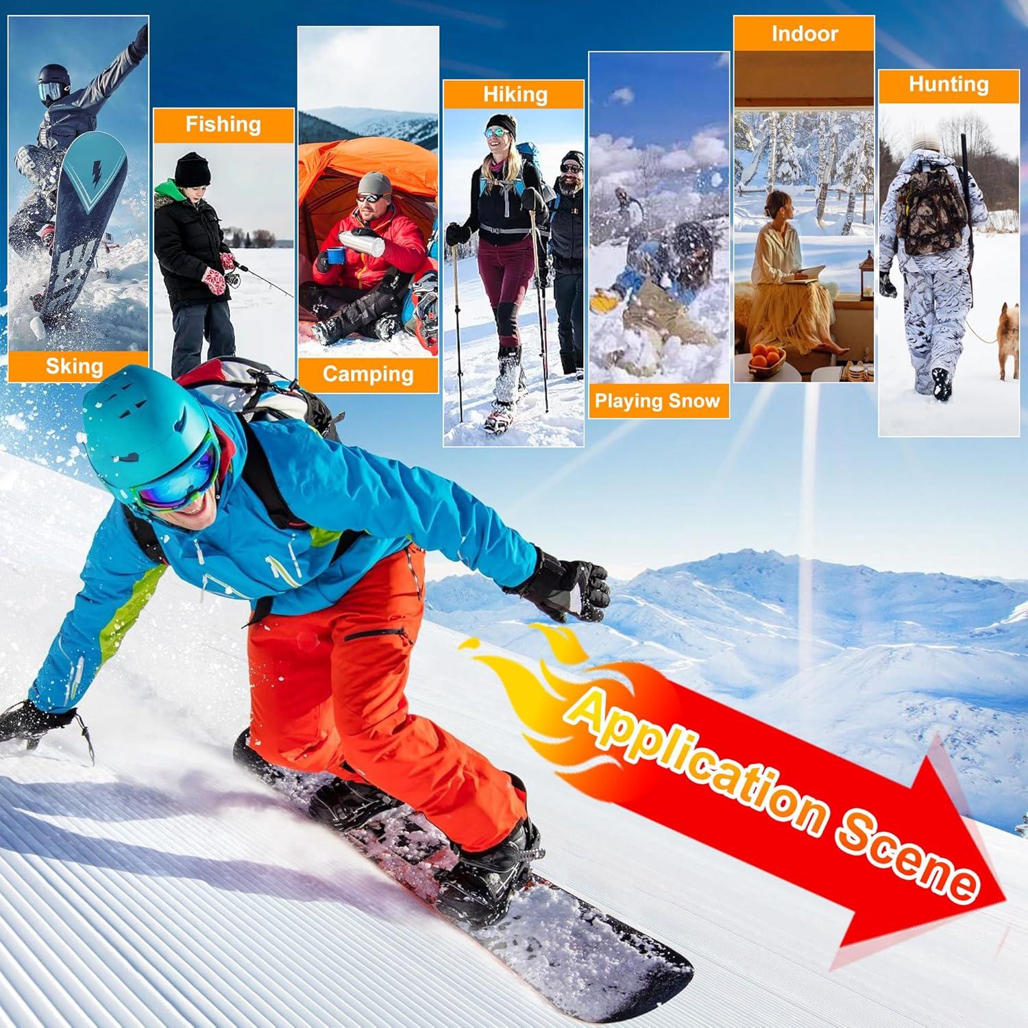 MMlove Heated Socks for Men Women, 3 Heat Settings, 4000mAh Battery, Washable Electric Heated Socks, Rechargeable Smart Foot Warmers for Camping Fishing Skiing Hiking