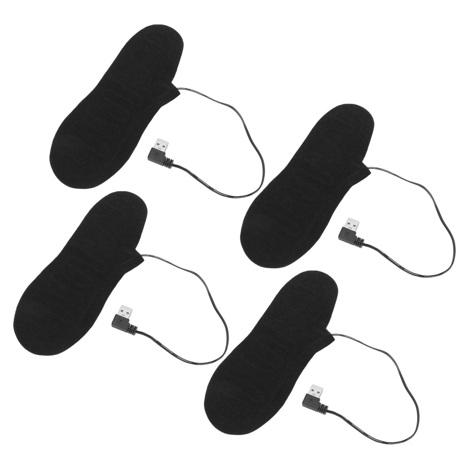 Heated Socks for Men Women, 4 Pcs Electric Heated Insoles Foot Warmers USB Rechargeable High Temperature for Winter Outdoor Activities