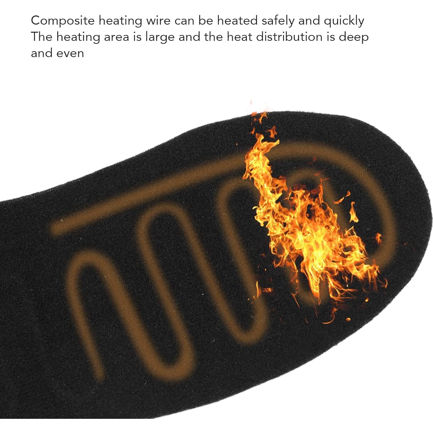 Heated Socks for Men Women, 4 Pcs Electric Heated Insoles Foot Warmers USB Rechargeable High Temperature for Winter Outdoor Activities