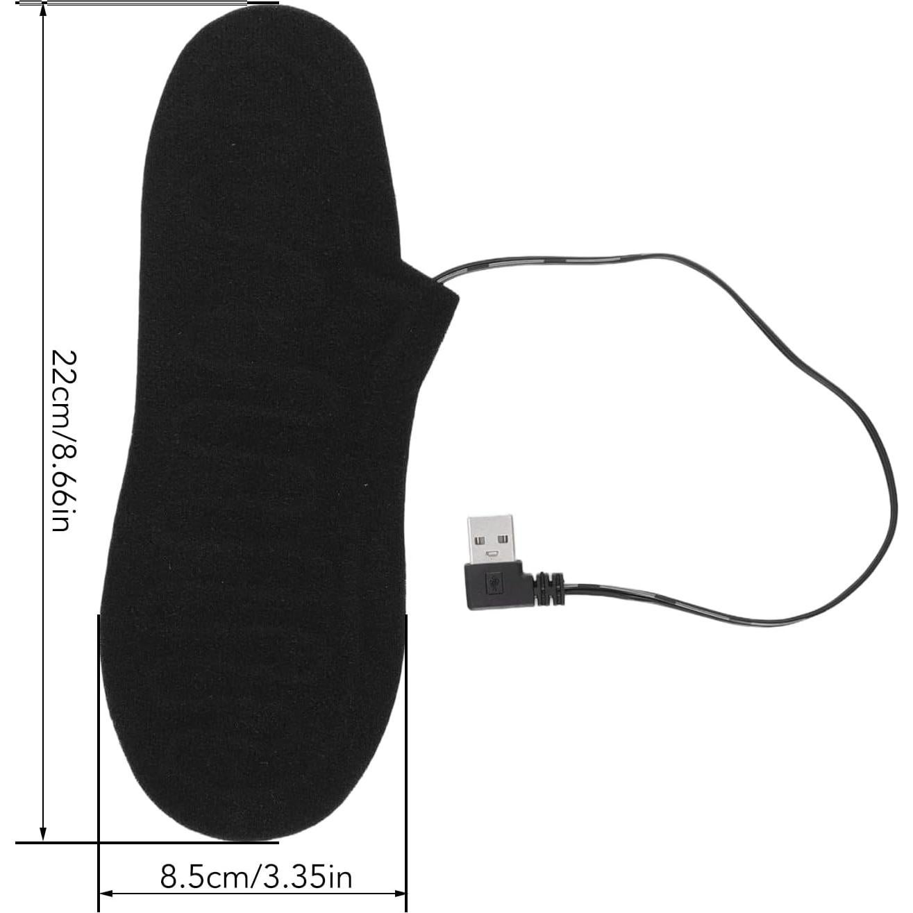 Heated Socks for Men Women, 4 Pcs Electric Heated Insoles Foot Warmers USB Rechargeable High Temperature for Winter Outdoor Activities