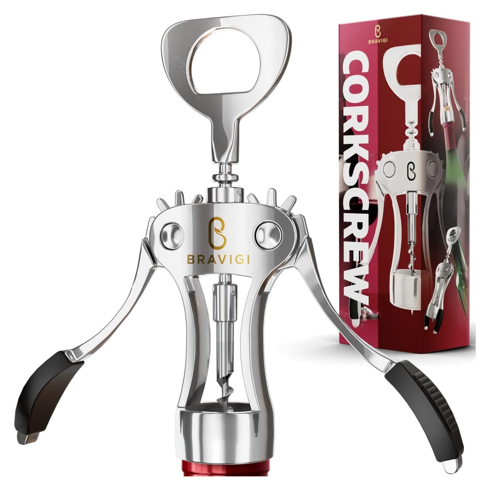 Abridor de Vino Bravigi Sacacorchos de Alas Acero Inoxidable