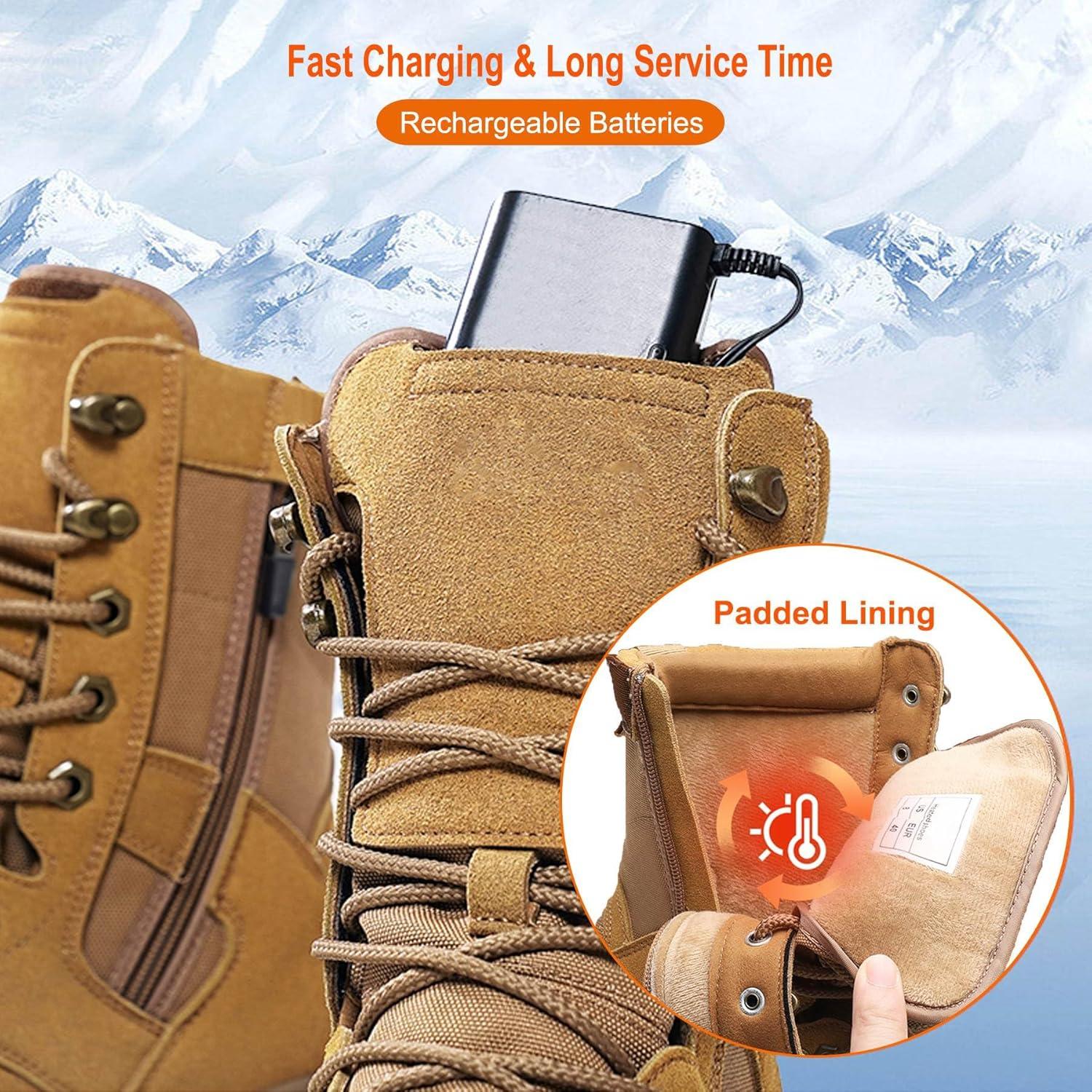 Botas Calentadas Eléctricas Loowoko Unisex Impermeables 3 Niveles