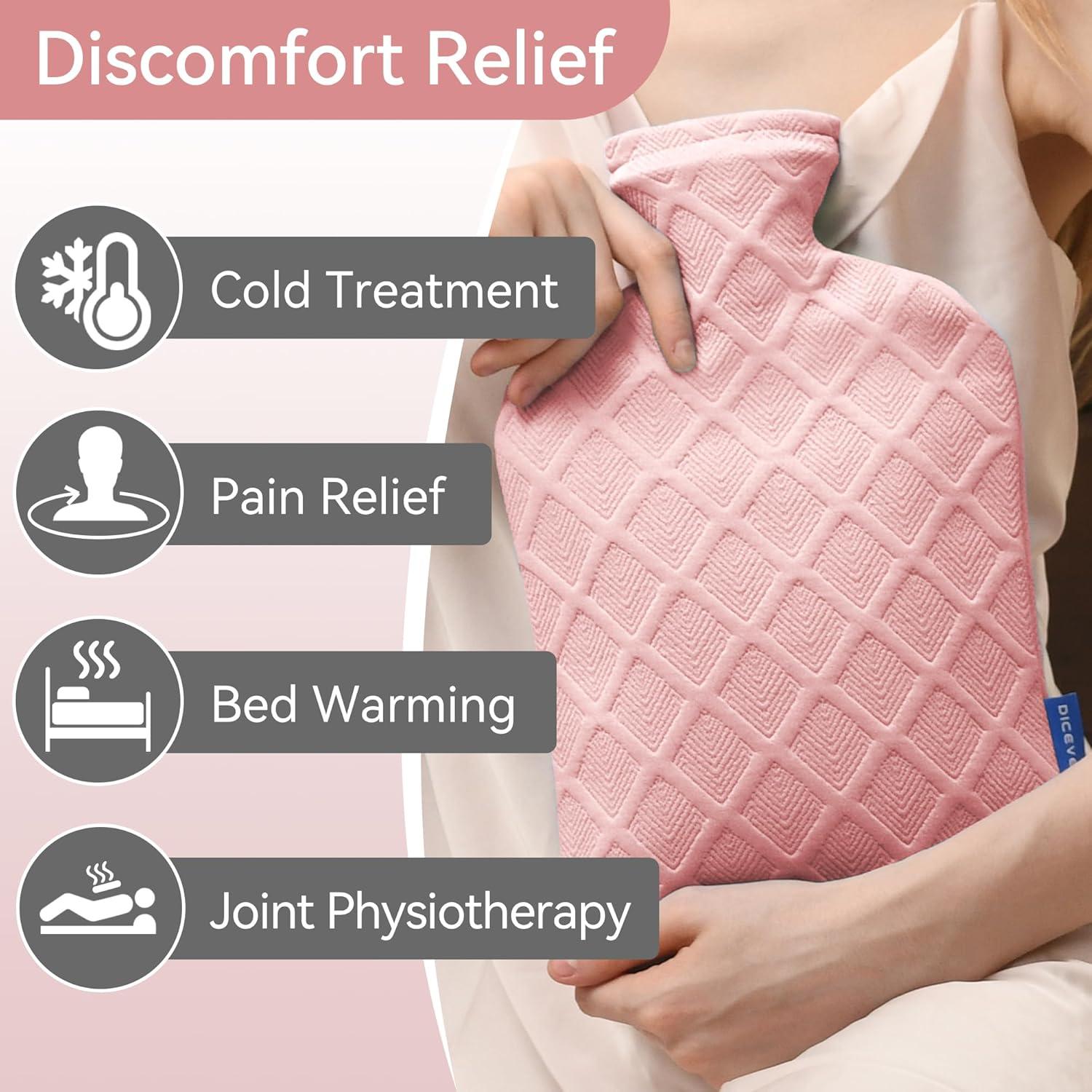 Botella de Agua Caliente DICEVER 2L Rosa con Funda Suave