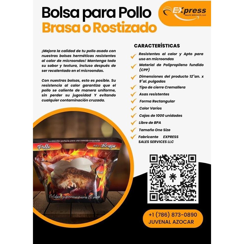 Bolsa para Pollo al Horno Genérico 250 Unidades 2,04 kg