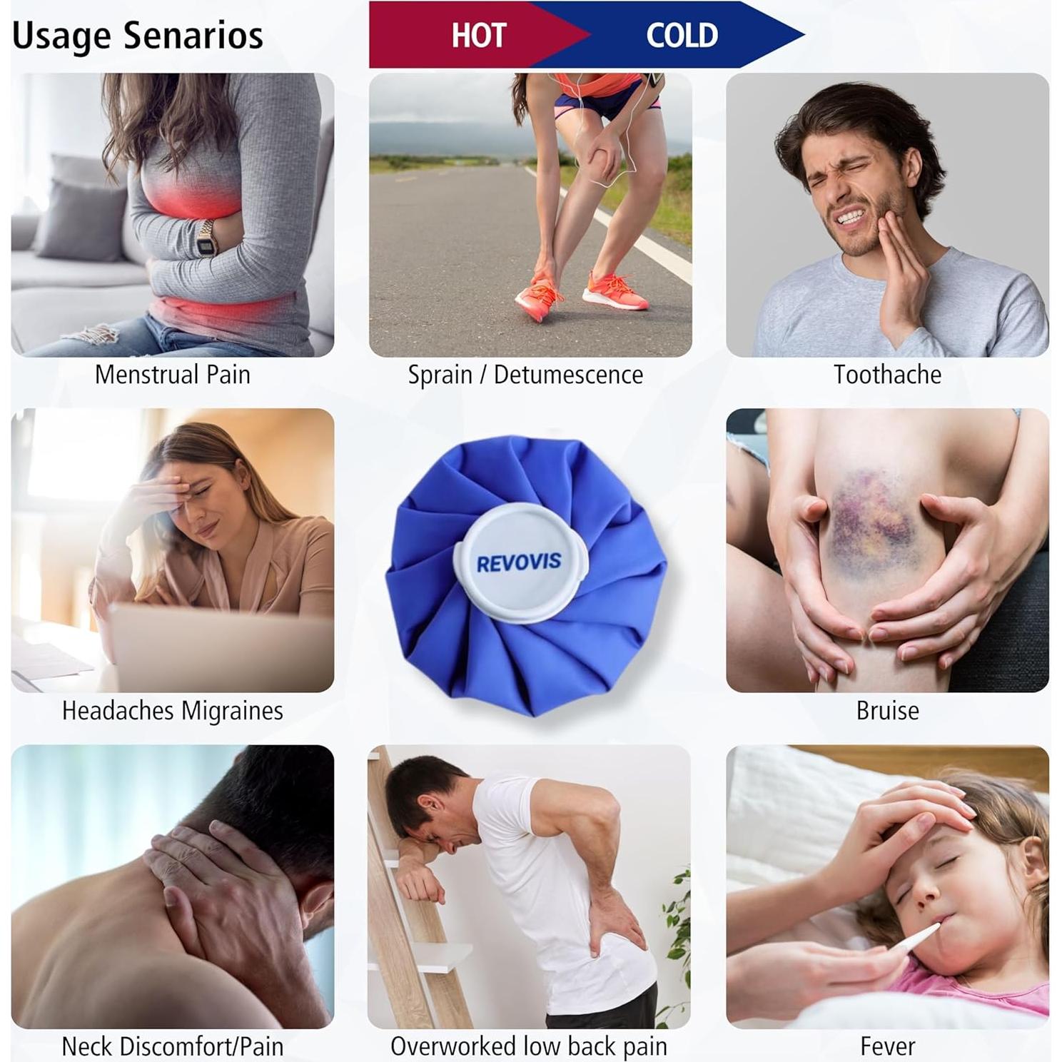 Bolsa de Hielo Fría REVOVIS 4 en 1 con Faja Soporte