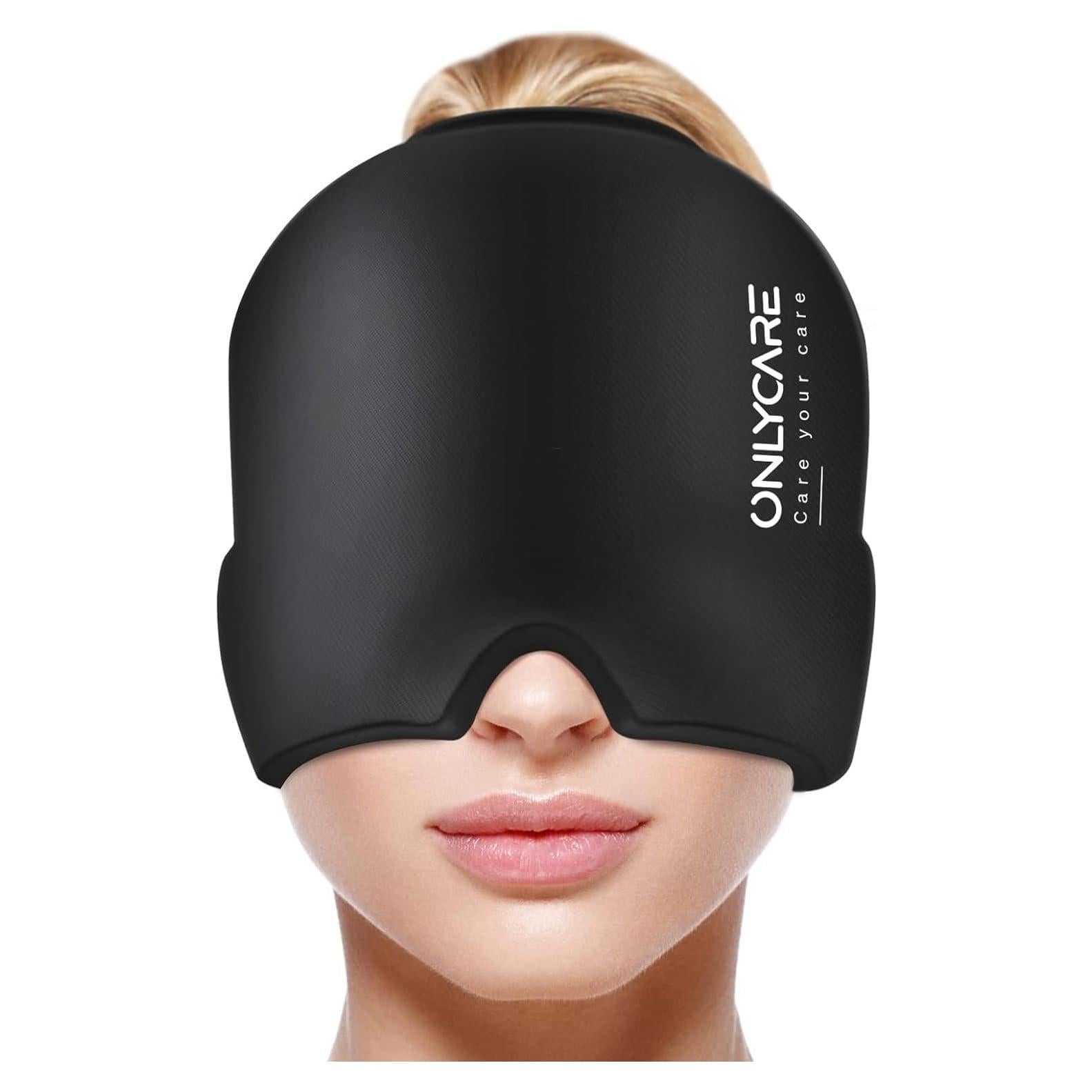 Gorro Alivio de Migraña ONLYCARE Gel Frío y Caliente Negro