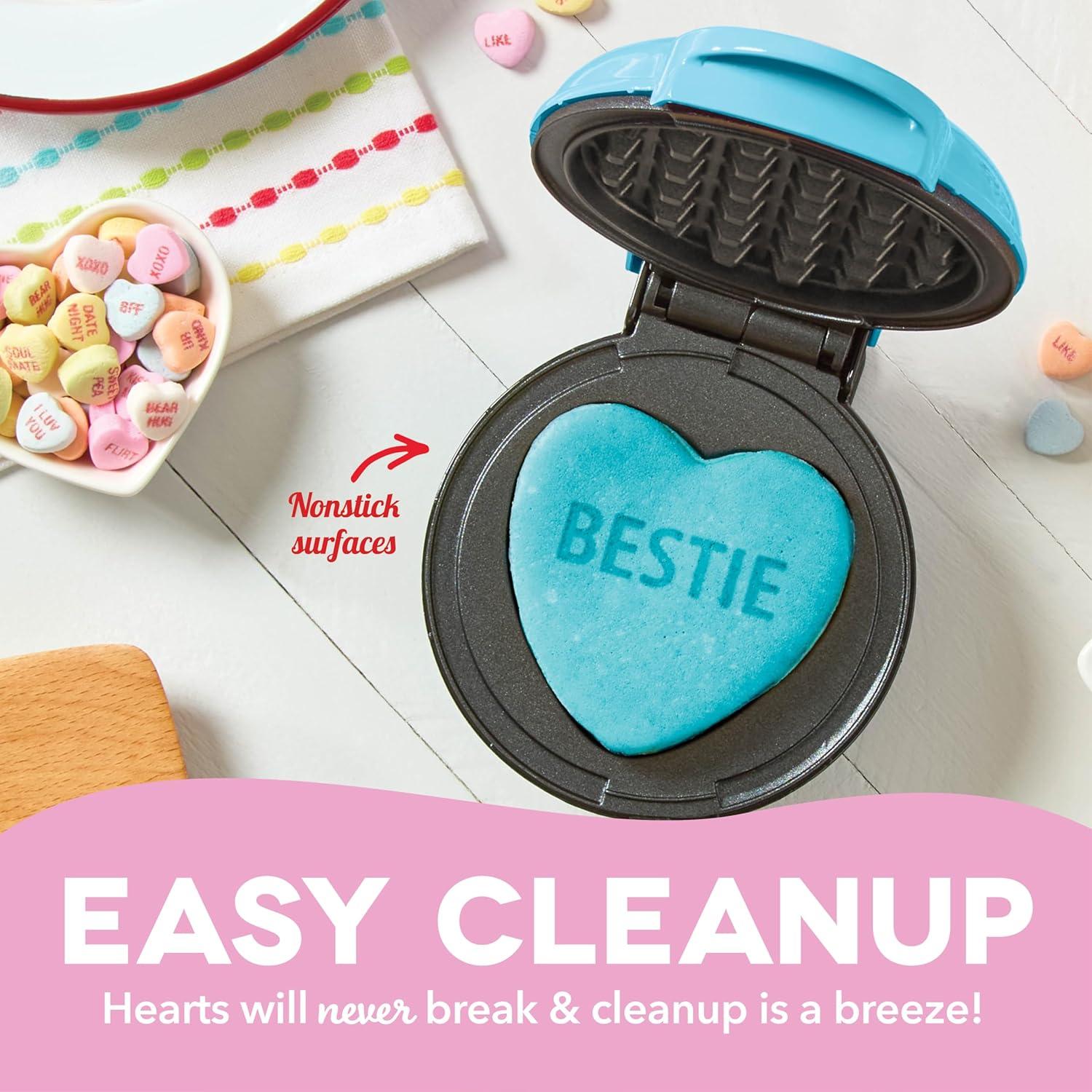 Mini Waffle Maker DASH x Sweethearts Corazón 10 cm Azul