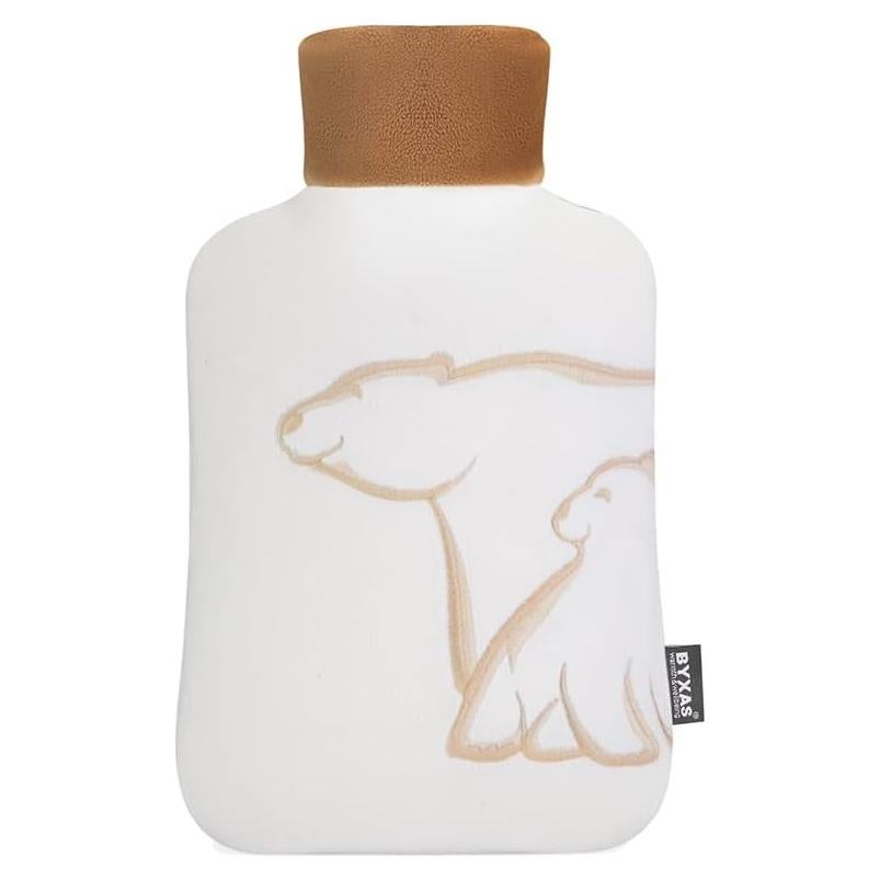 Bolsa de Agua Caliente 2L BYXAS con Funda Polar Blanca