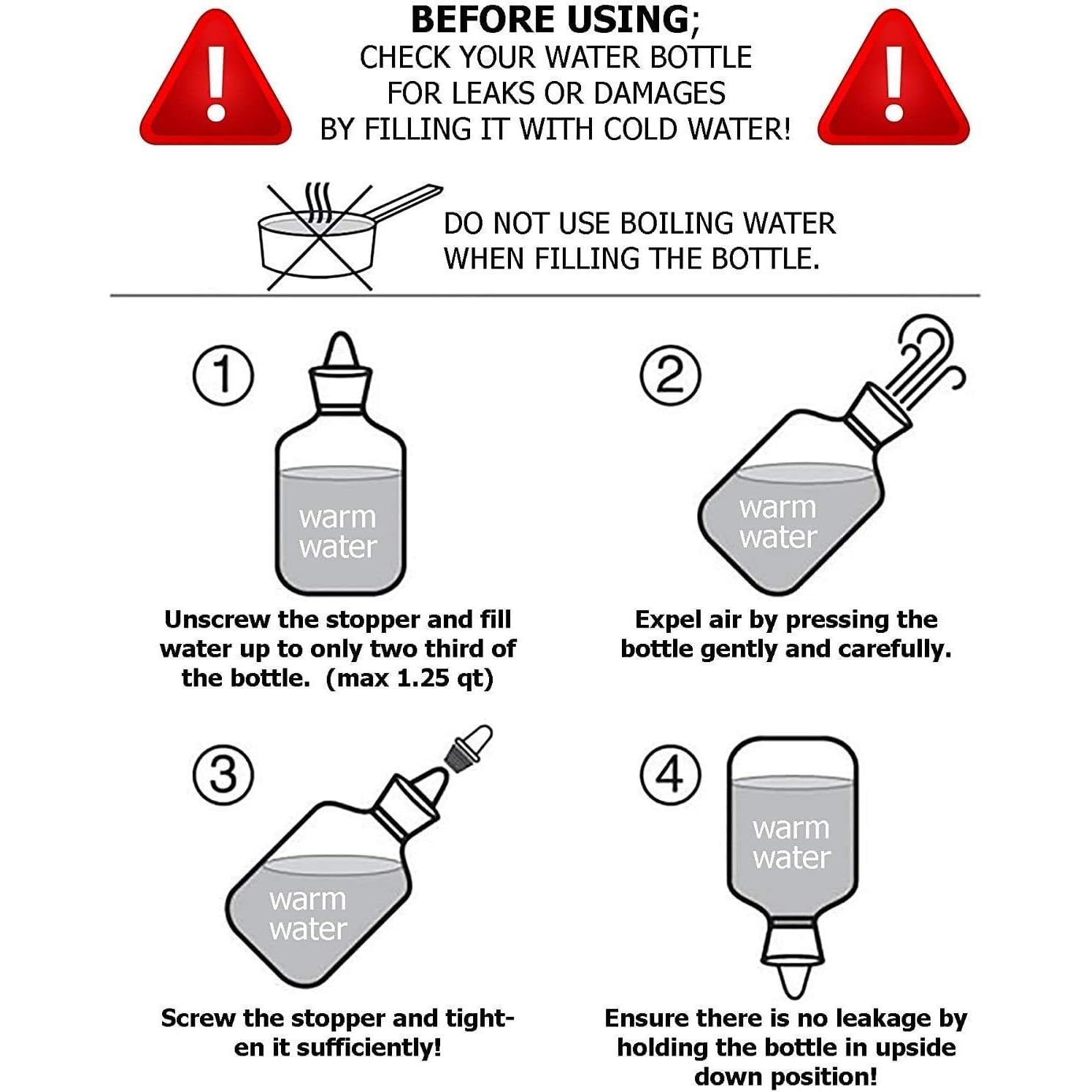 Botellas de Agua Caliente SteadMax 2L Caucho Natural 2 Pack