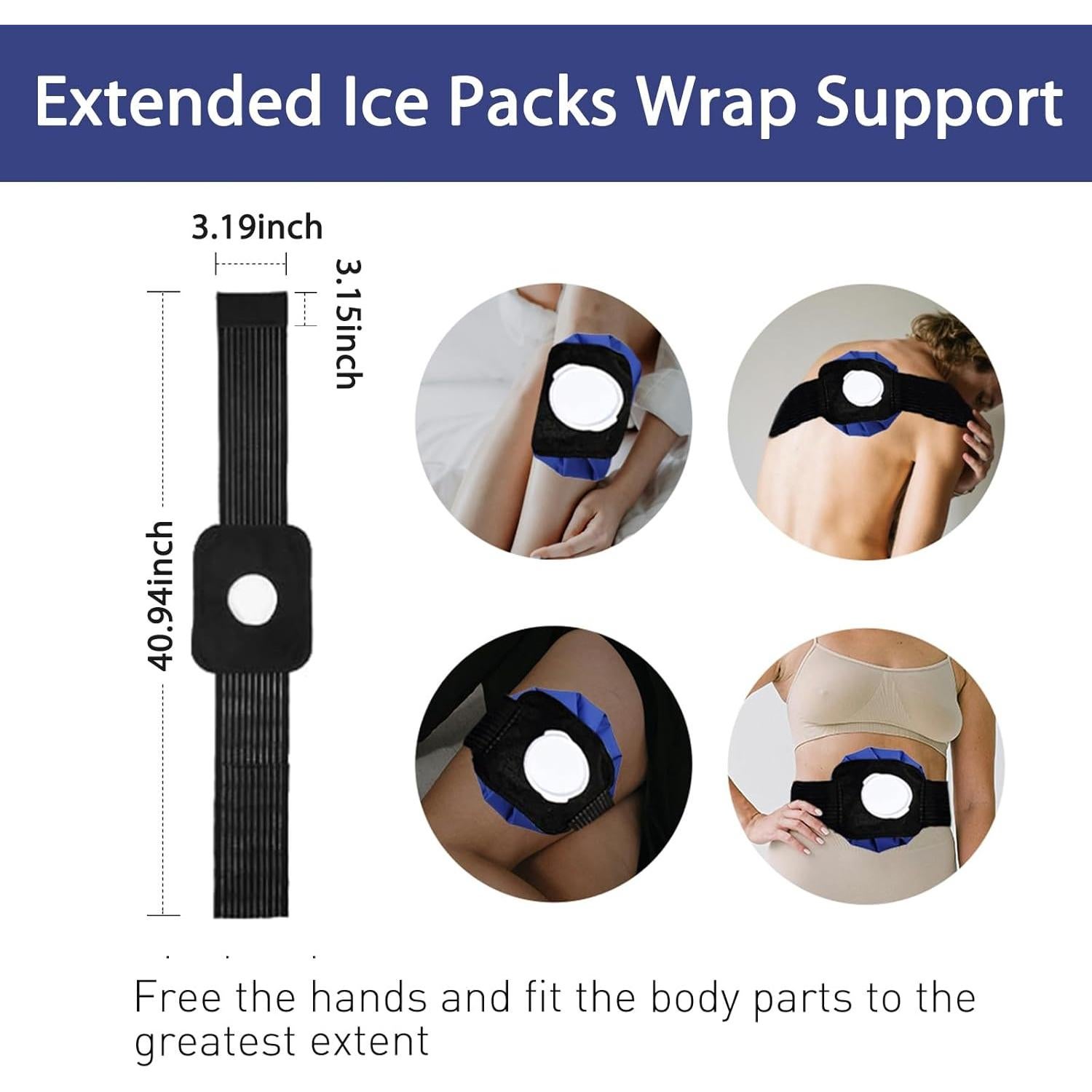 Paquete de Hielo Reutilizable Fythao con Faja Soporte 3 Tamaños