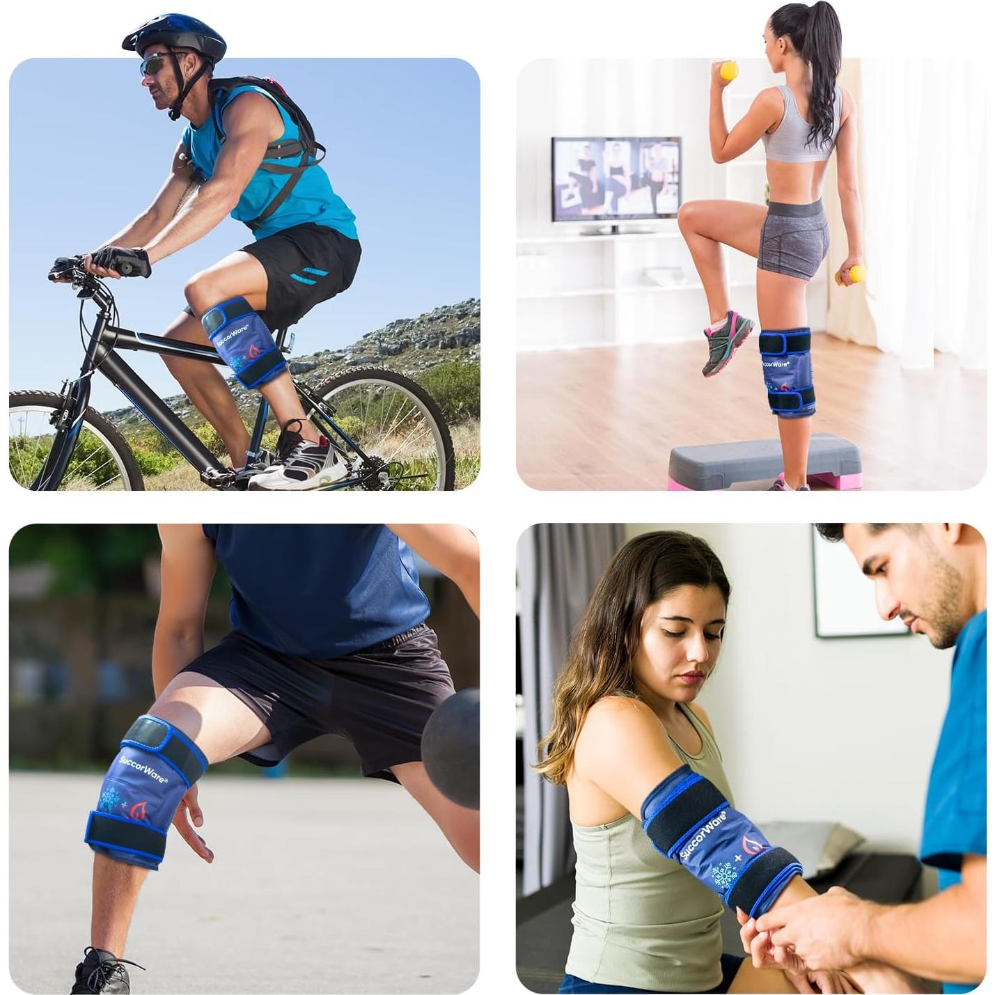 Funda de Hielo para Rodilla SuccorWare Reutilizable 27x12cm