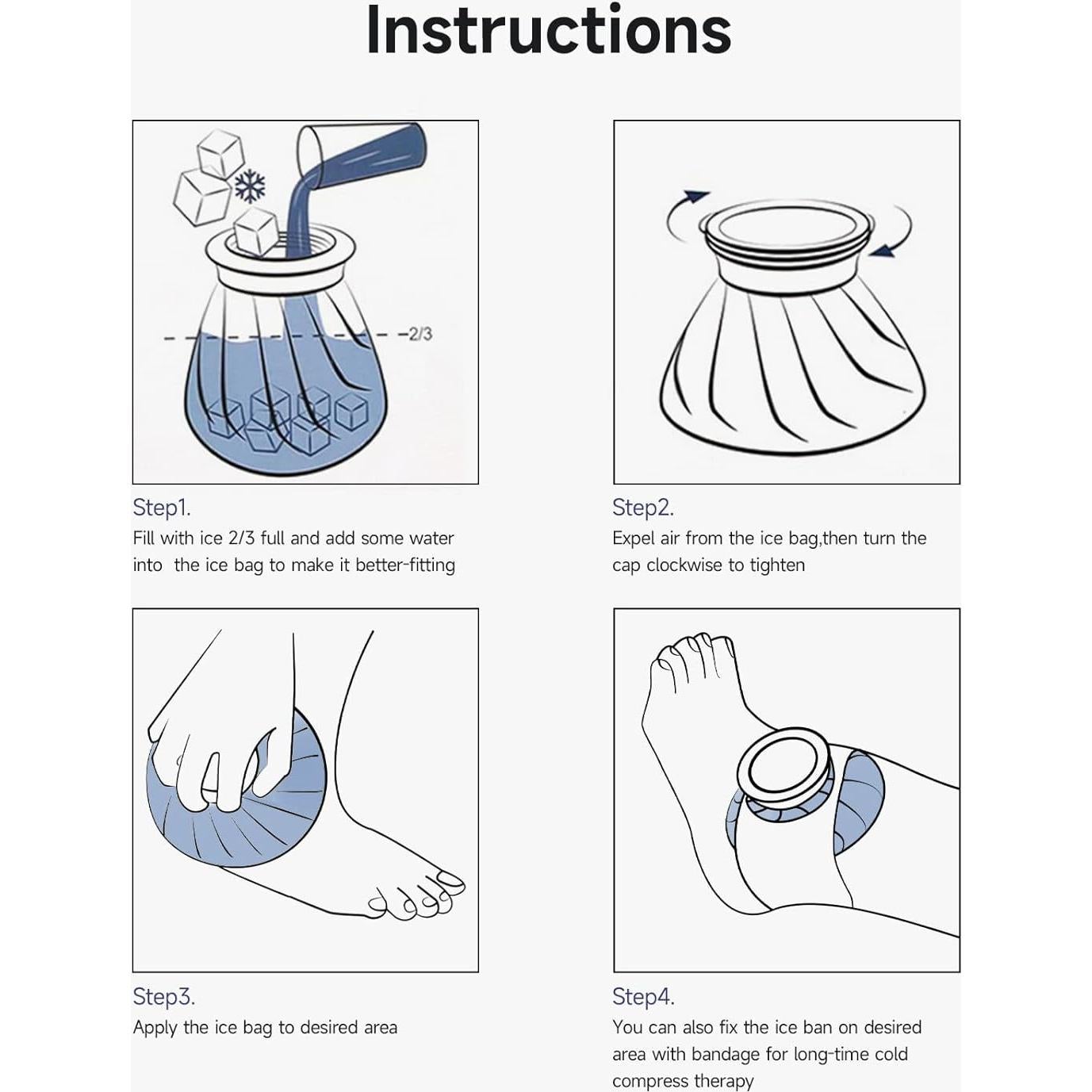 BICAREE Paquete de Hielo Reutilizable 3 Tamaños Terapia Fría y Caliente