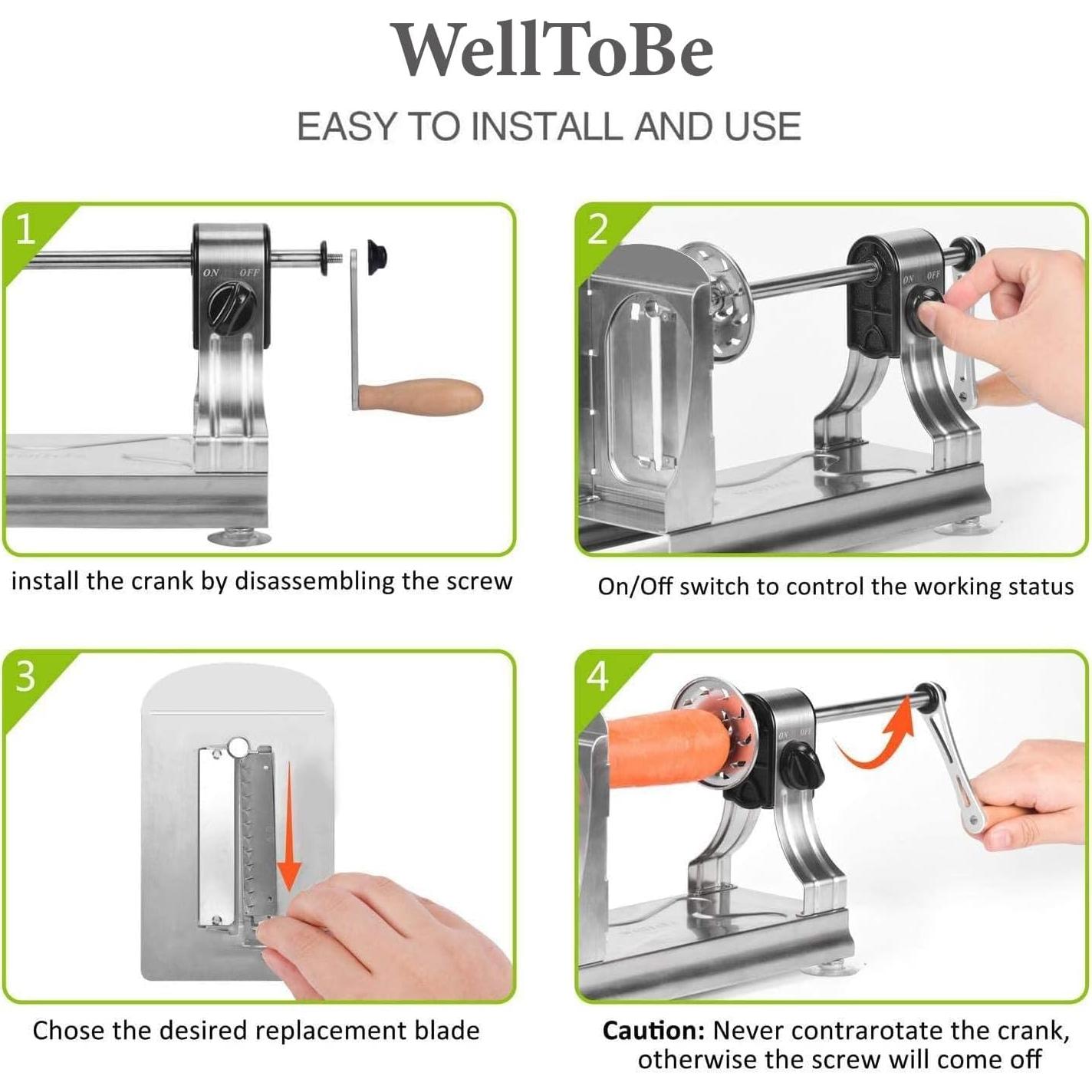 Cortador Espiral WellToBe 6 Cuchillas Acero Inoxidable