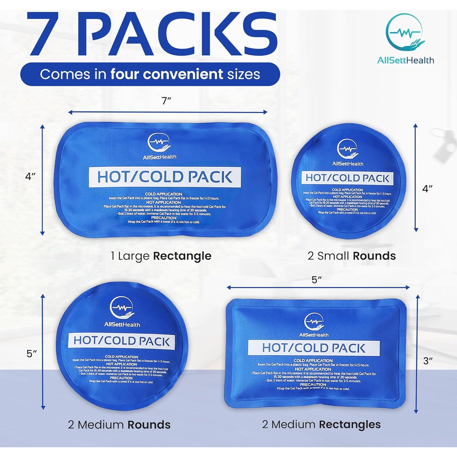 Paquete de Hielo Reutilizable AllSett Health - 7 Piezas Multiuso