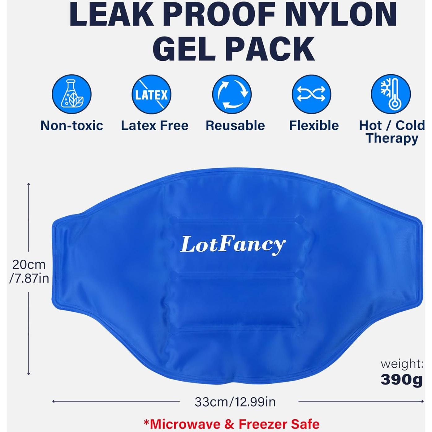 Pack de Hielo LotFancy 2 Gel Frío Caliente Faja Neopreno