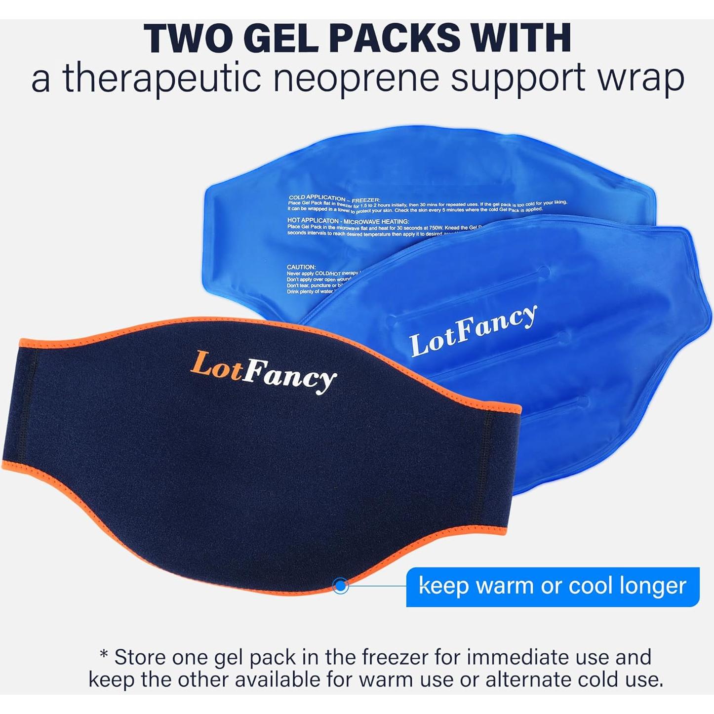Pack de Hielo LotFancy 2 Gel Frío Caliente Faja Neopreno