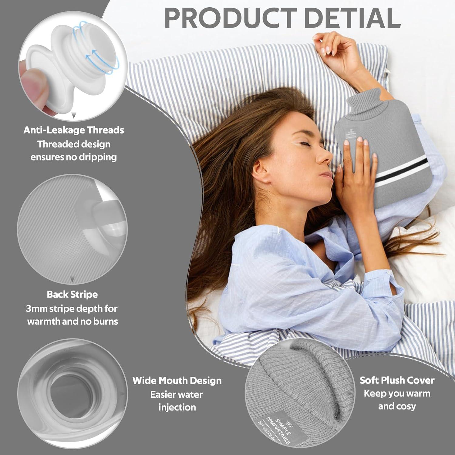 Botella de Agua Caliente 2L CHGANG con Funda Gris