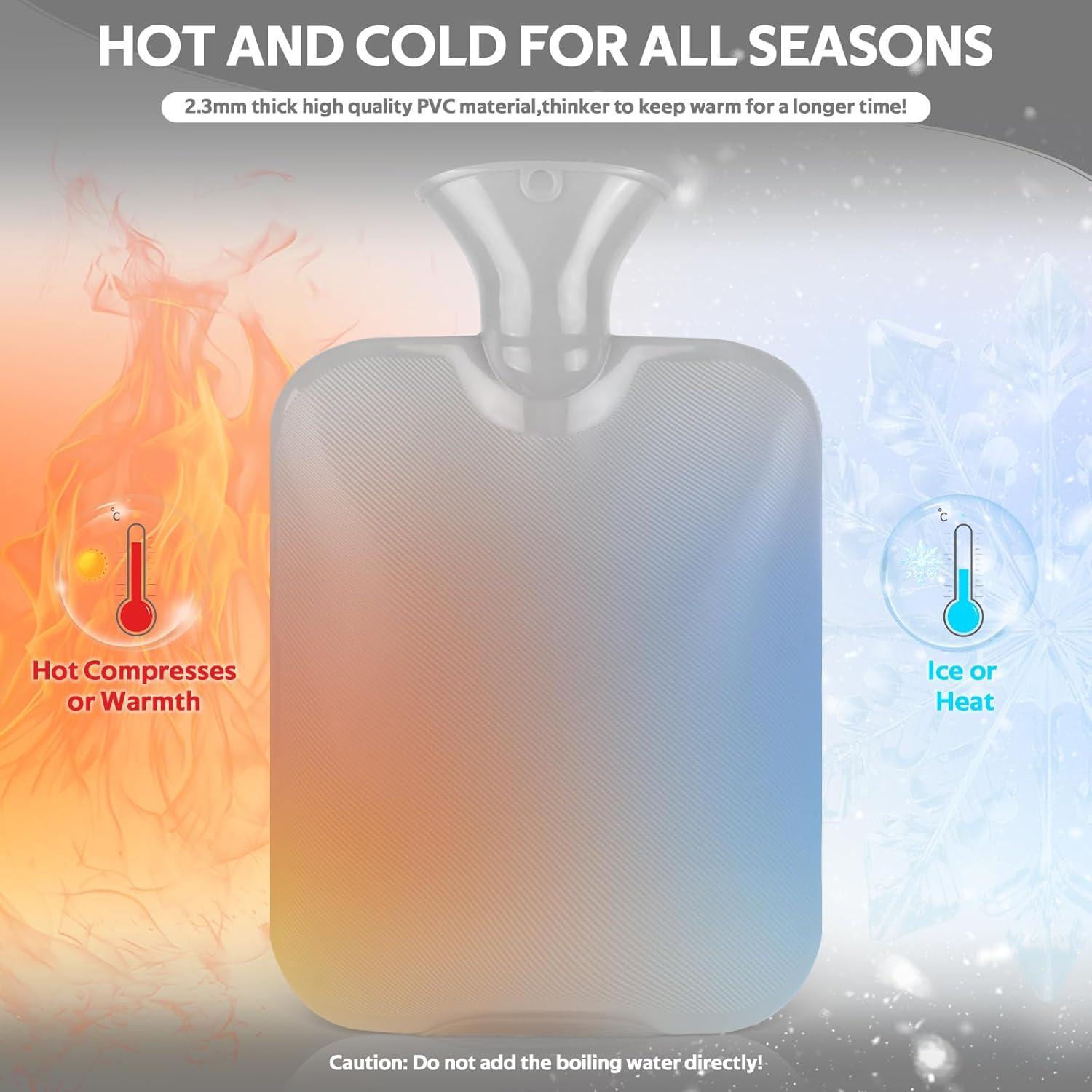 Botella de Agua Caliente 2L CHGANG con Funda Gris