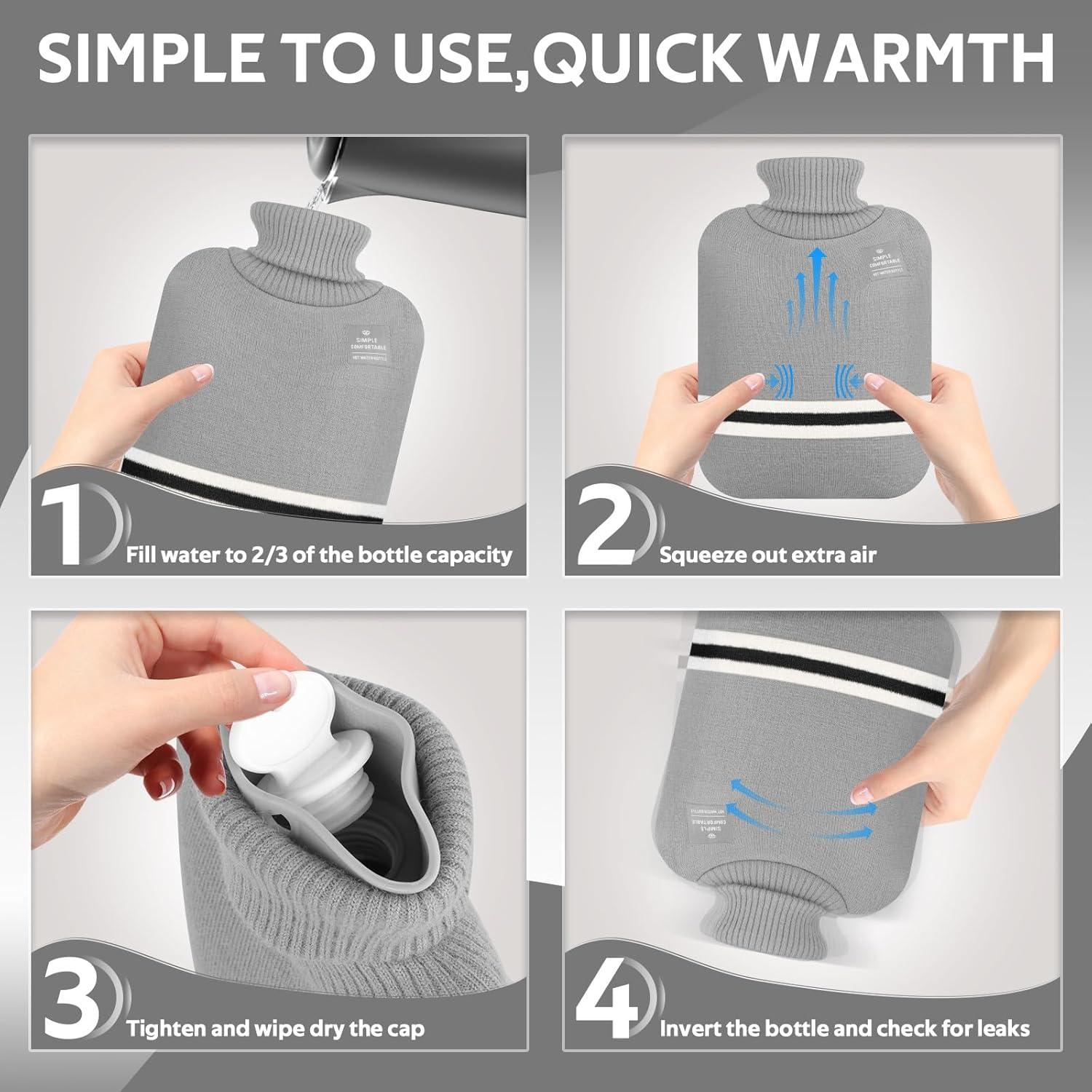 Botella de Agua Caliente 2L CHGANG con Funda Gris