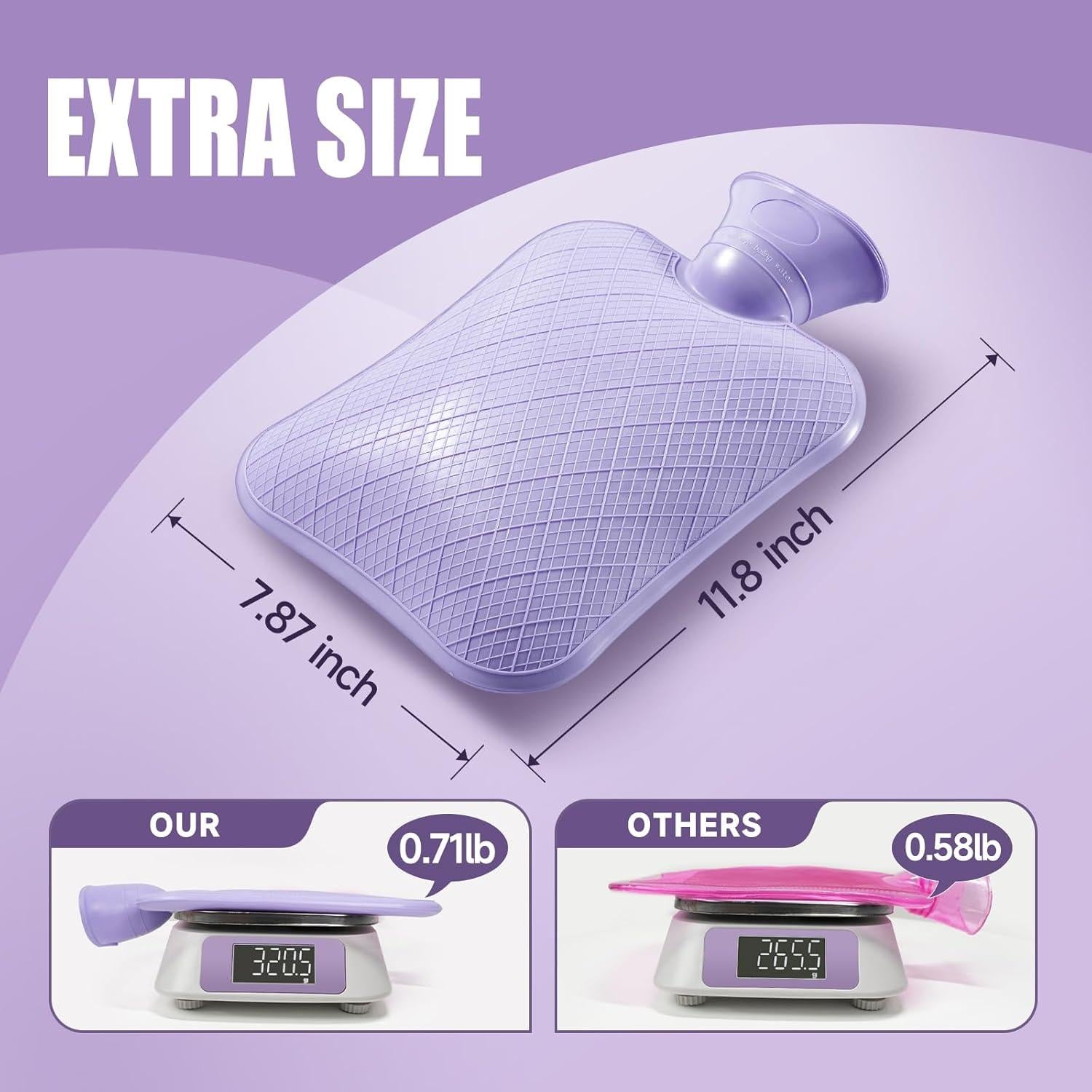 Botella de Agua Caliente FORICOM 2L con Funda Suave Azul