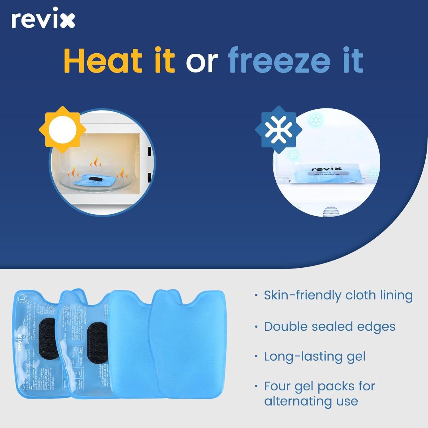 Paquete de Hielo para Cara REVIX Azul con Almohadillas