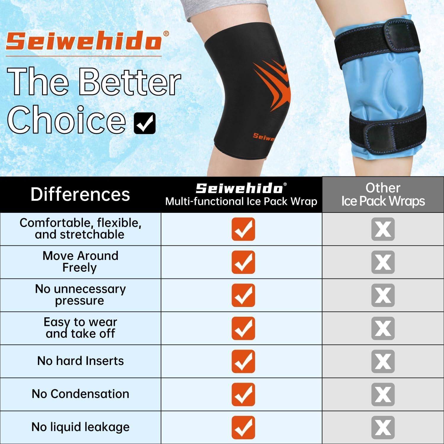 Compresa de Hielo para Rodilla SEIWEHIDO Reutilizable 28,6x18,9cm