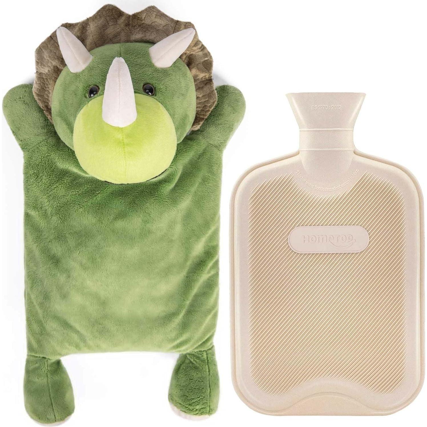 Botella de Agua Caliente 2L HomeTop con Funda Triceratops