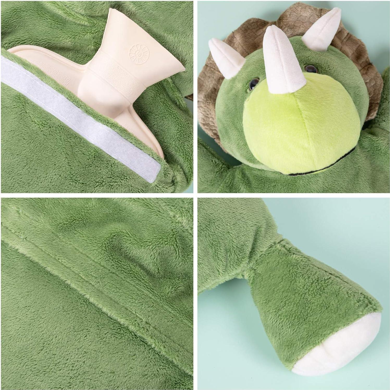 Botella de Agua Caliente 2L HomeTop con Funda Triceratops