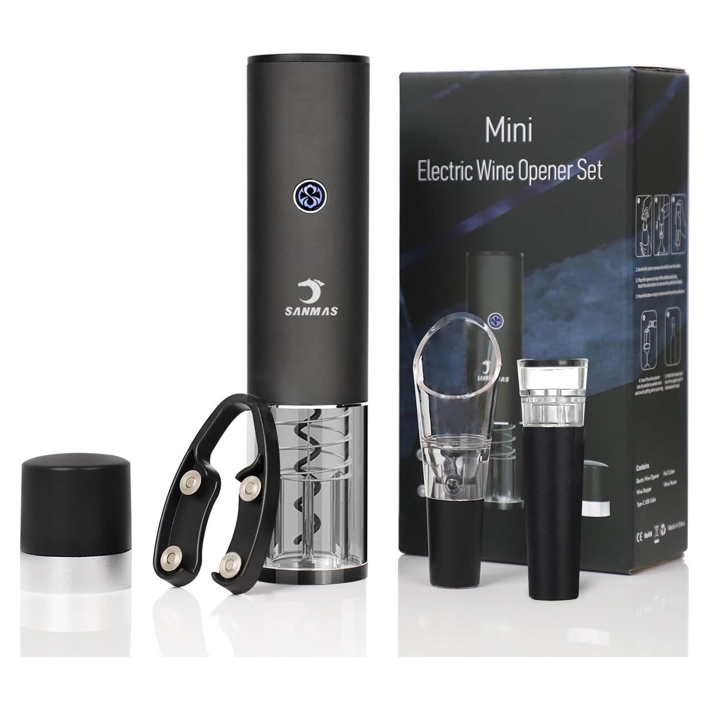 Abrebotellas Eléctrico SANMAS C010 Recargable con Cortador