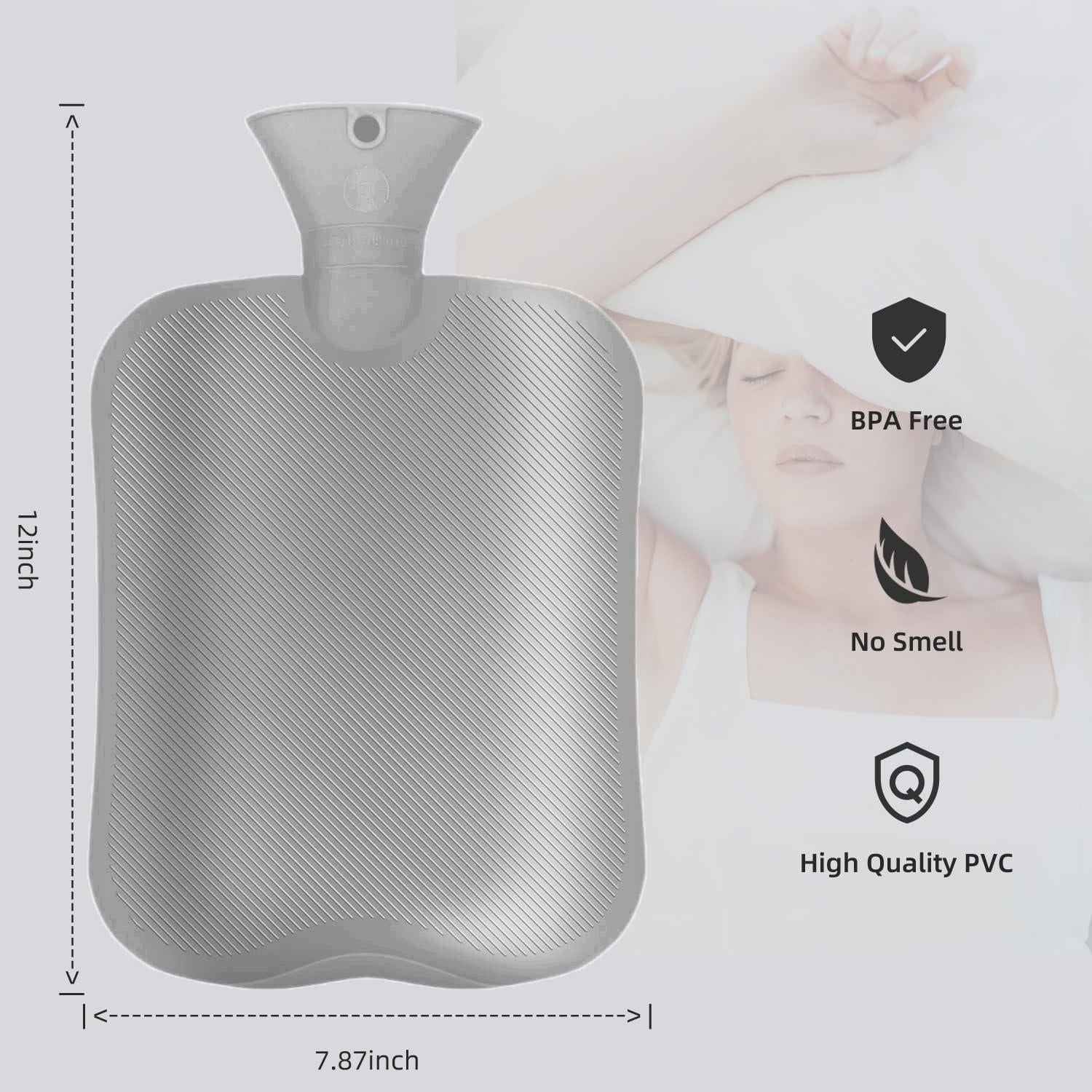 Botella de Agua Caliente 2L OliviaLiving Burdeos con Funda