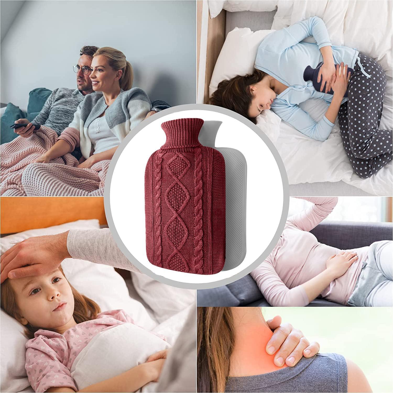 Botella de Agua Caliente 2L OliviaLiving Burdeos con Funda