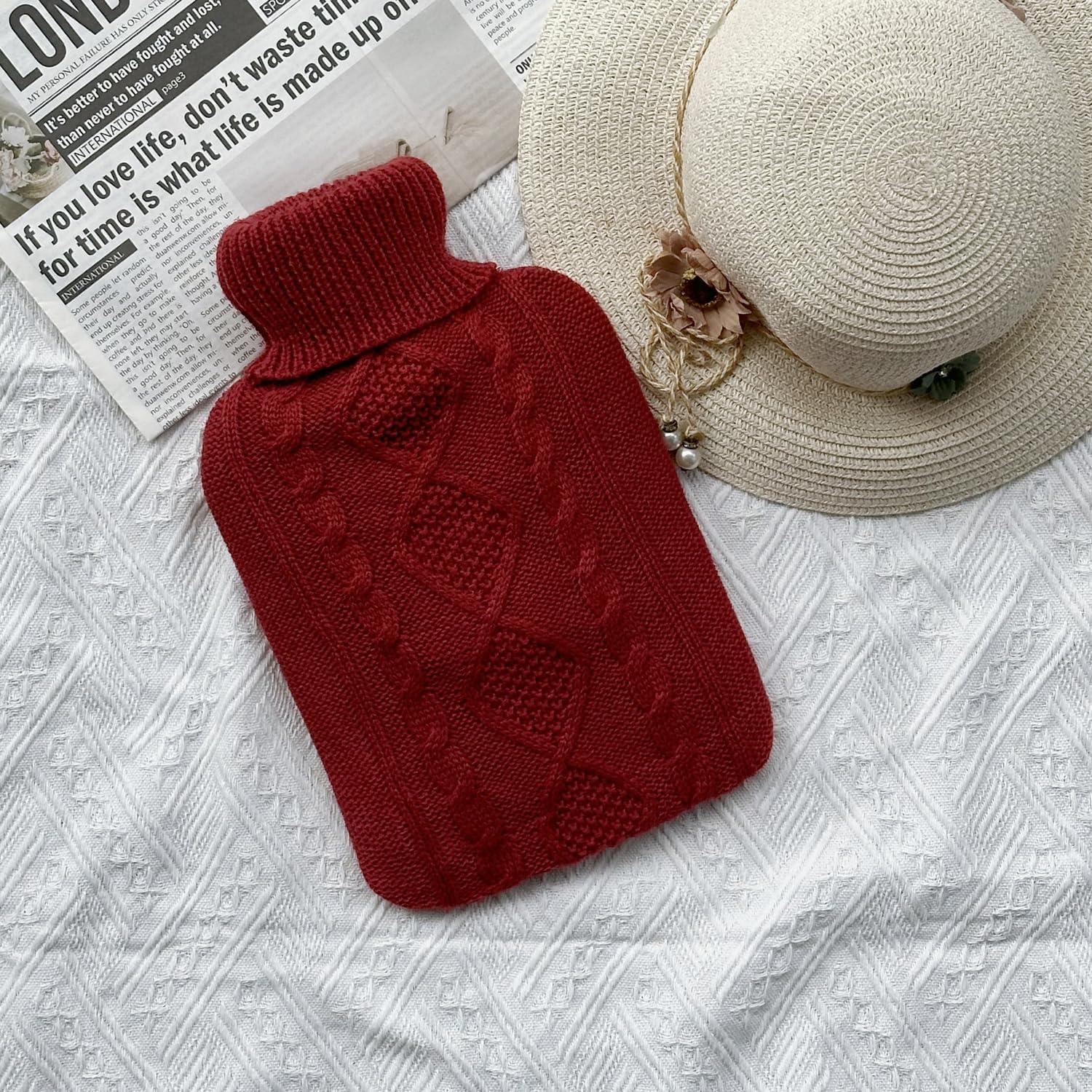 Botella de Agua Caliente 2L OliviaLiving Burdeos con Funda